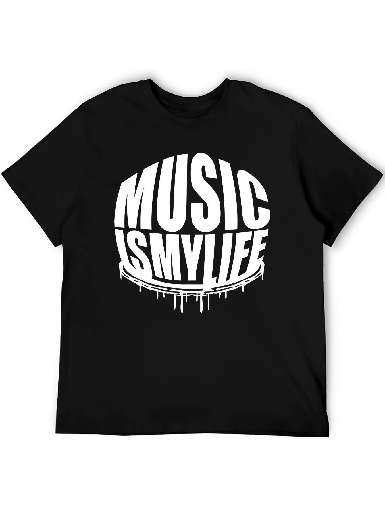 Black Music is My Life Black Graphic Tee view 5