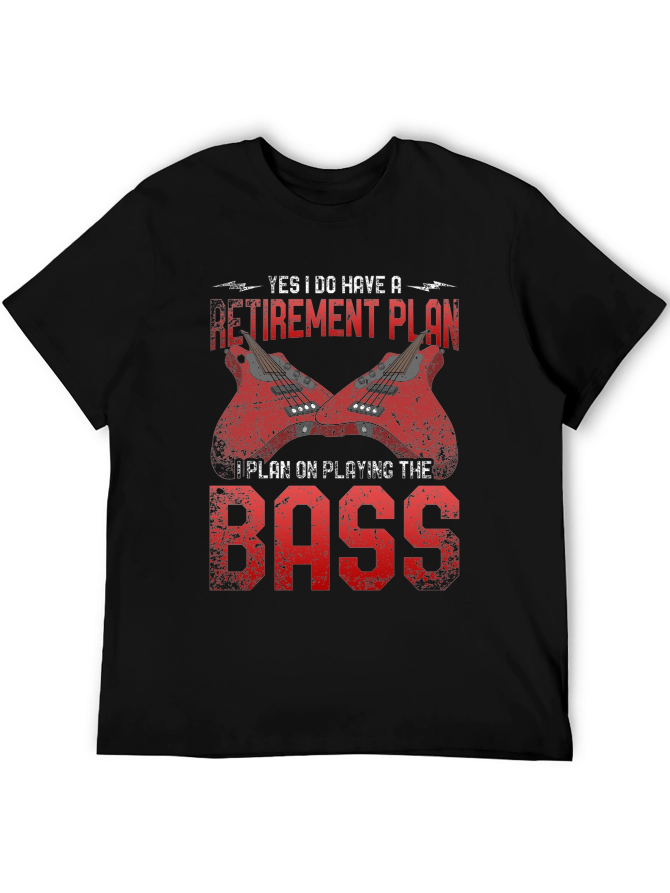 Black Bass Guitar Retirement Plan T-Shirt - Music Lover Tee view 5