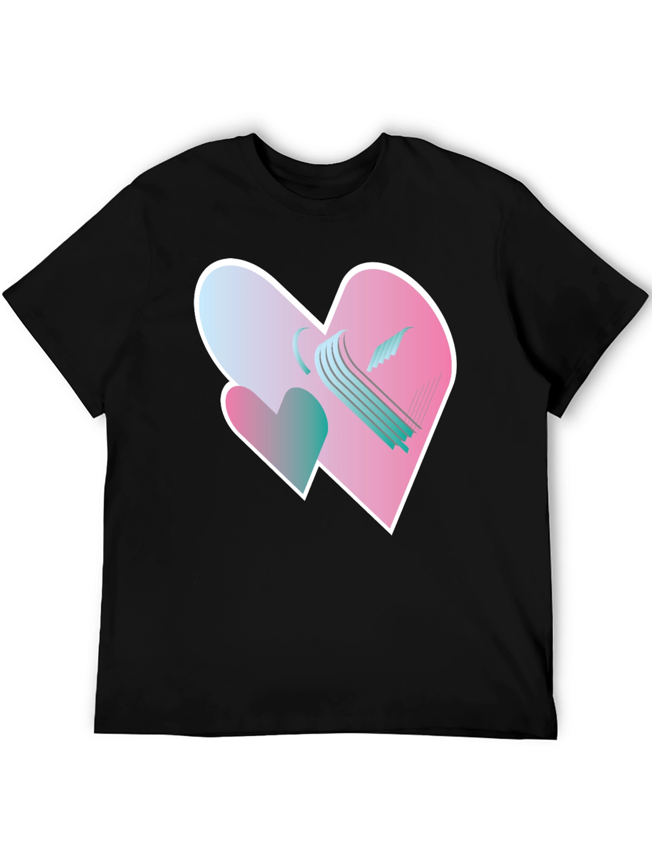 Black Heart Harp Graphic Tee - Modern Design view 5