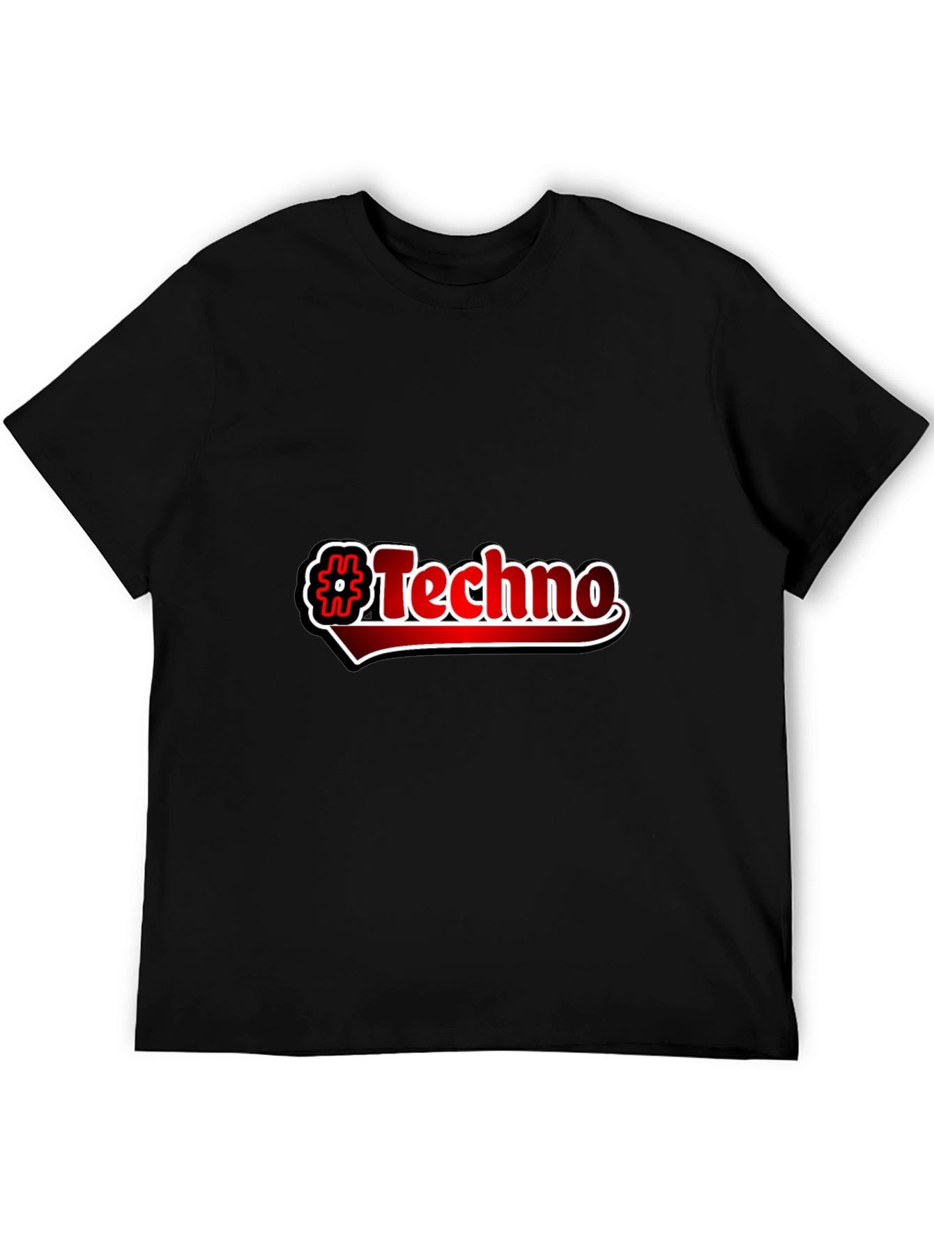 Black Hashtag Techno Graphic Tee view 5