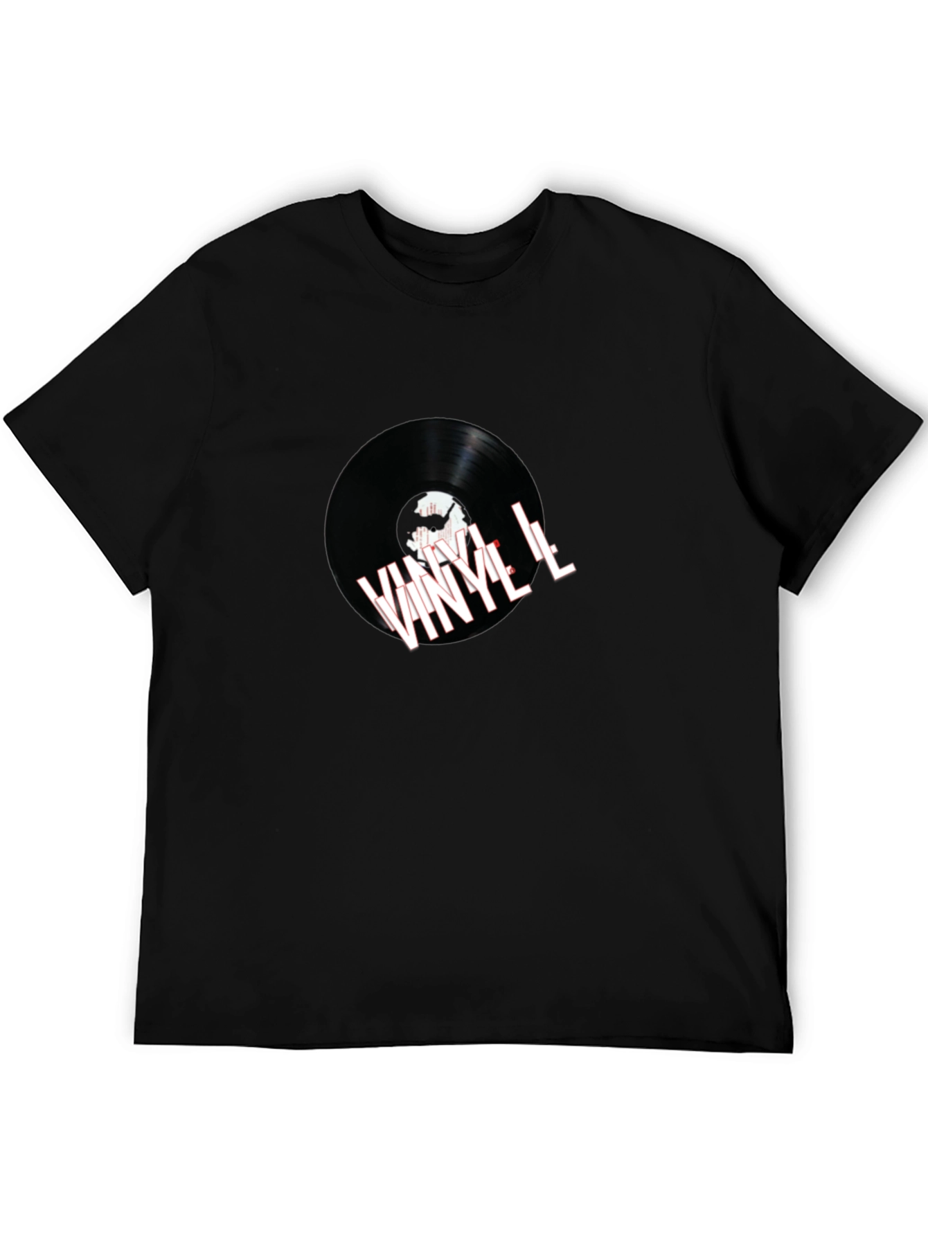 Black Vinyl Record Graphic Tee - Music Lover Fashion view 5