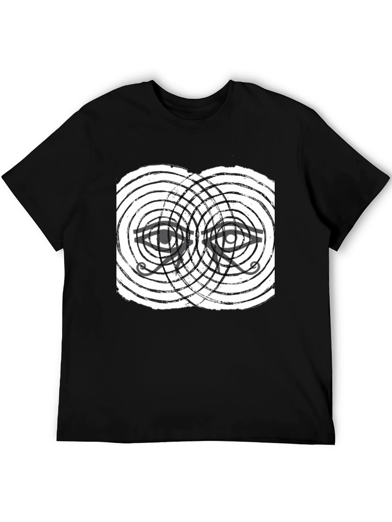 Black Eye of Horus Graphic Tee - Black Cotton T-Shirt view 5