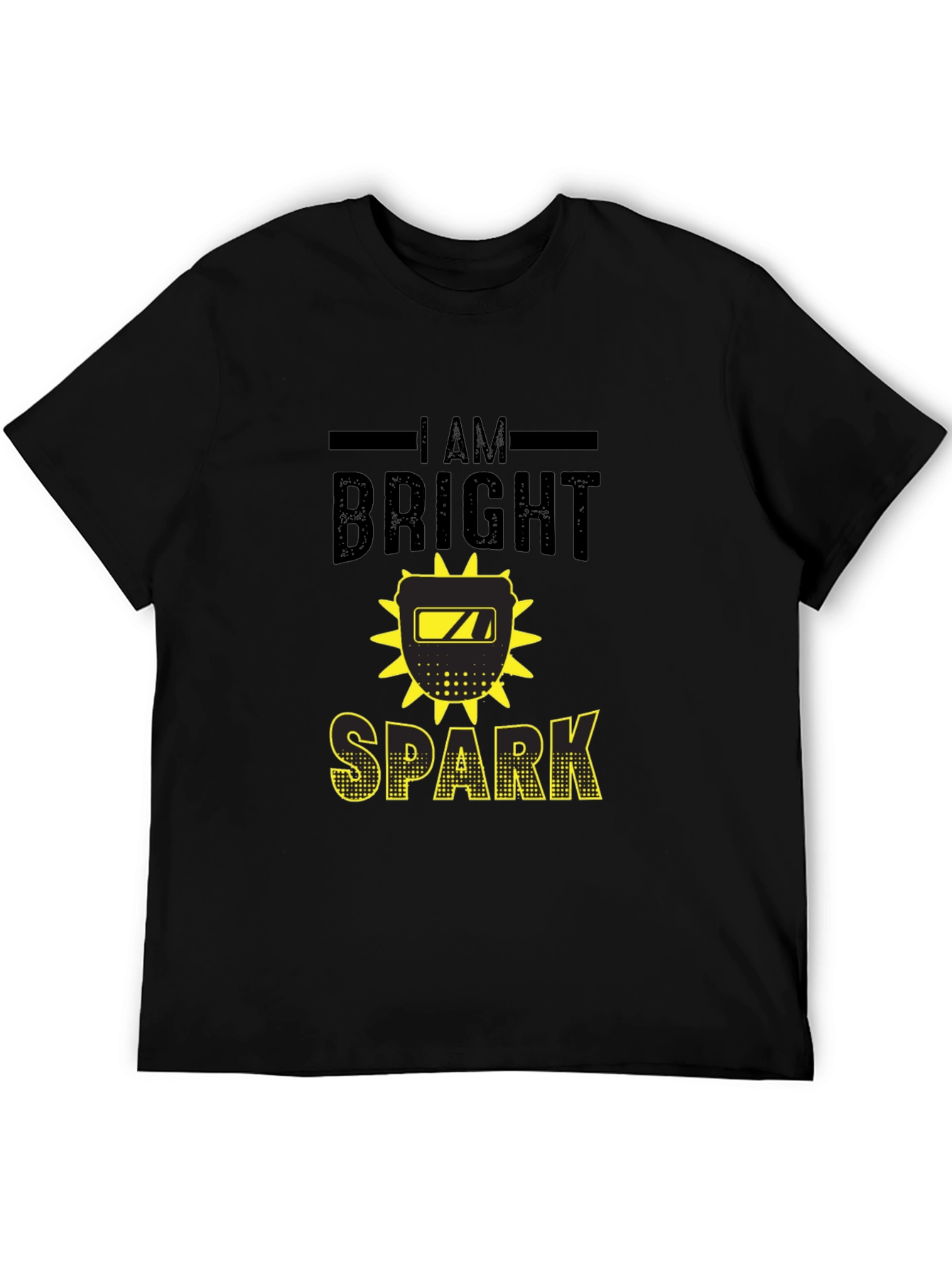 Black Bright Spark Welder T-Shirt - Black Cotton Tee view 5