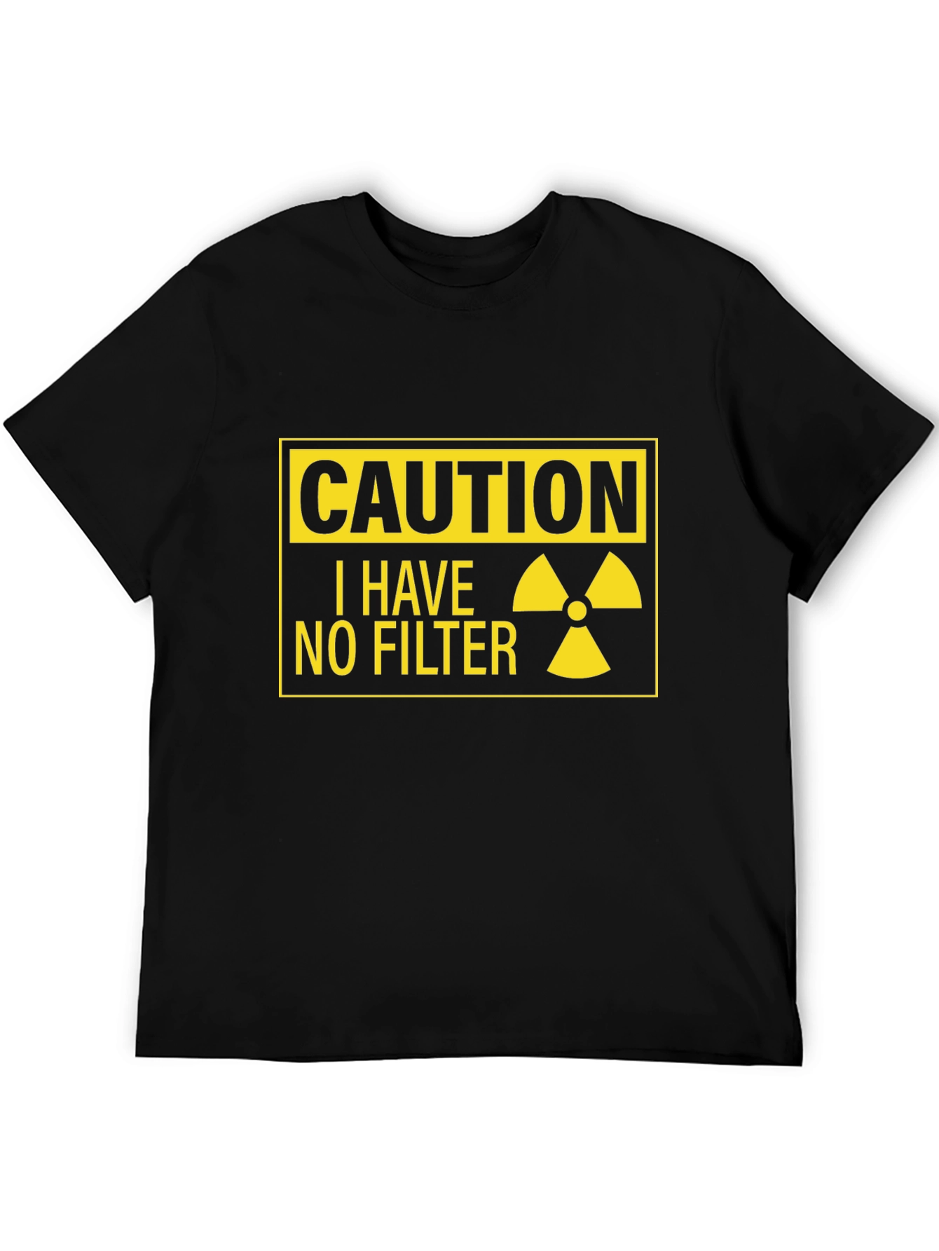 Black Caution I Have No Filter Black T-Shirt view 5