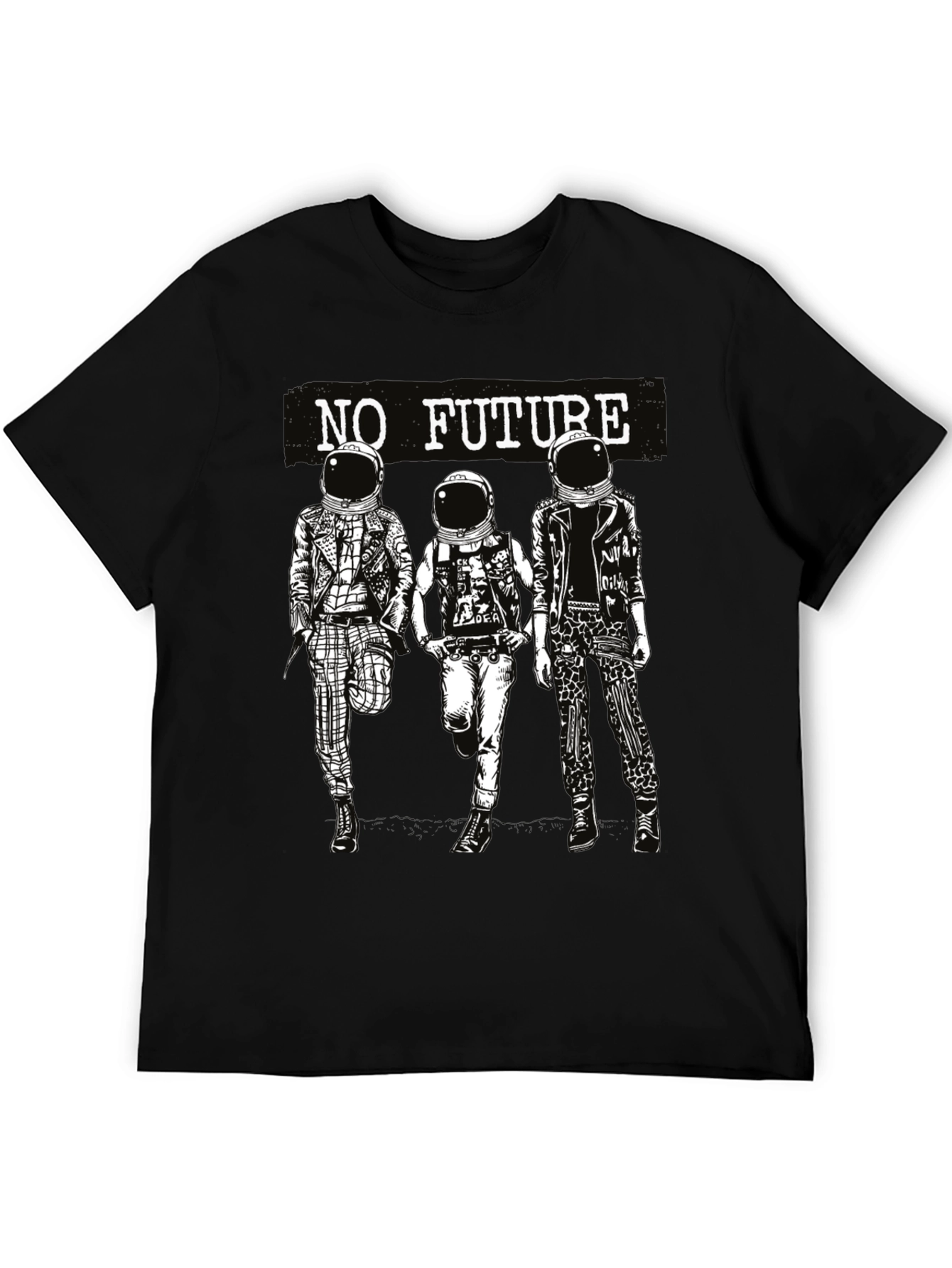 No Future Astronauts Black Graphic Tee - 5