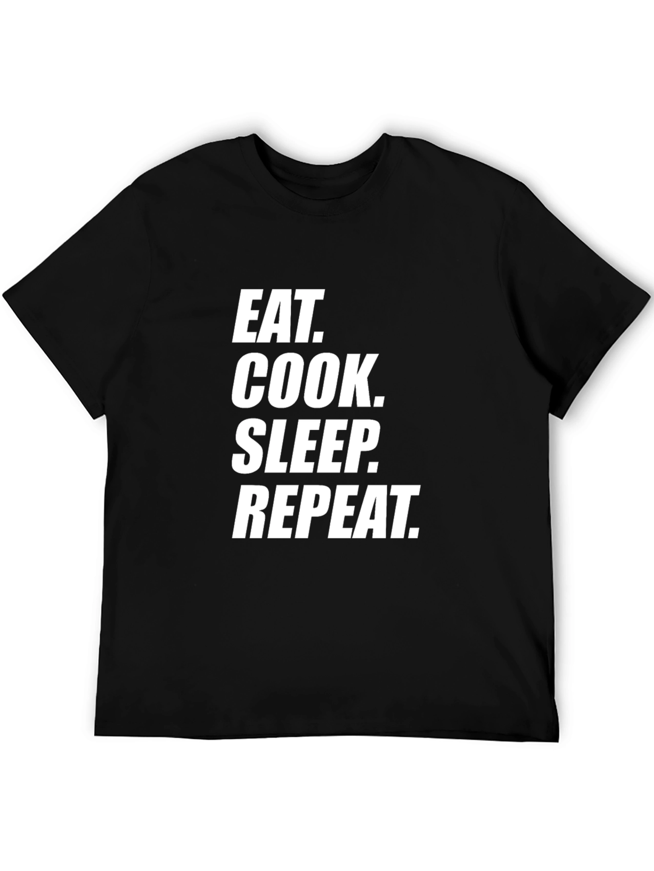 Black Eat Cook Sleep Repeat - Men's Black Graphic Tee view 5