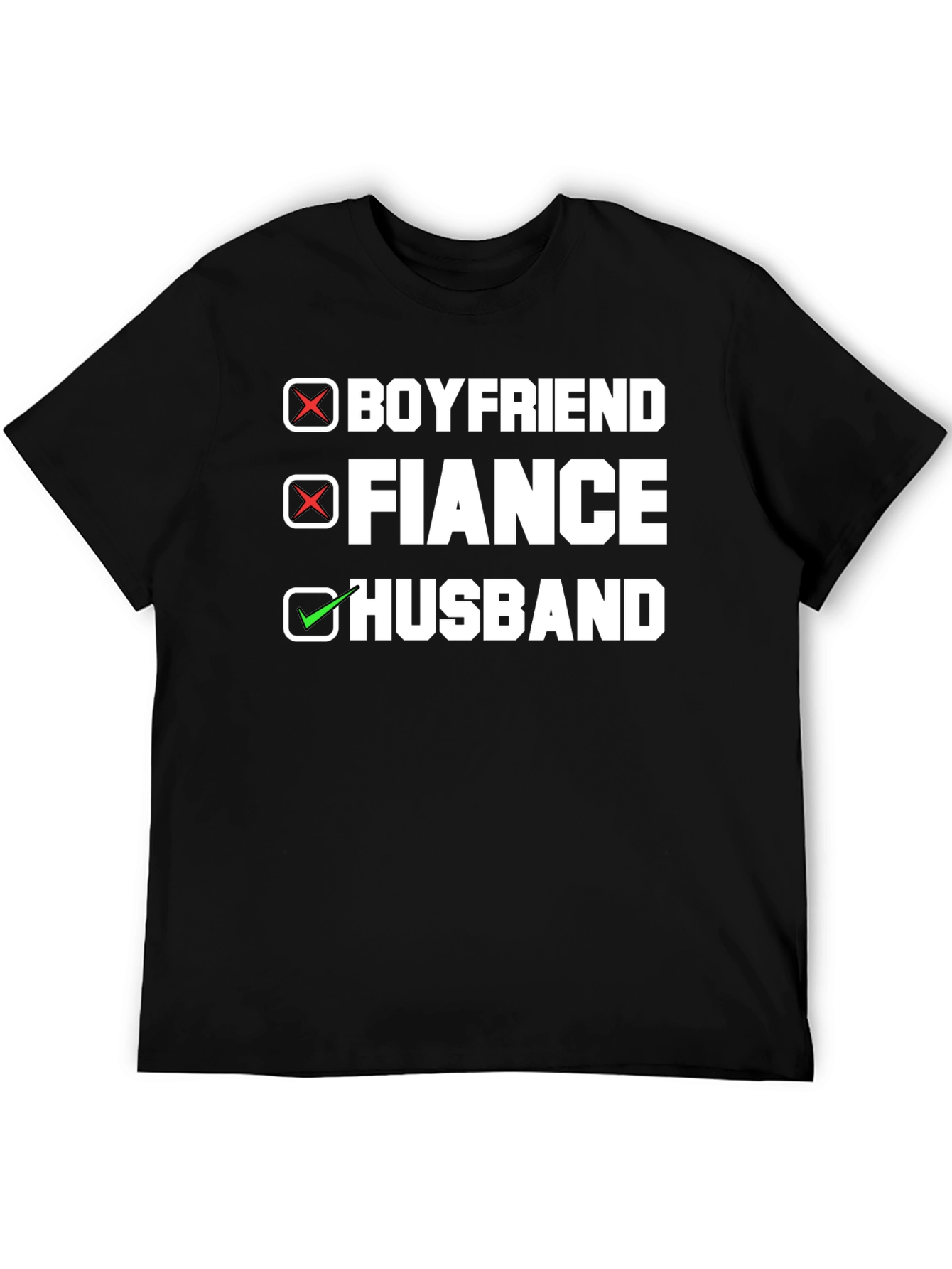 Black Husband T-Shirt - Boyfriend Fiance Checkbox Design view 5