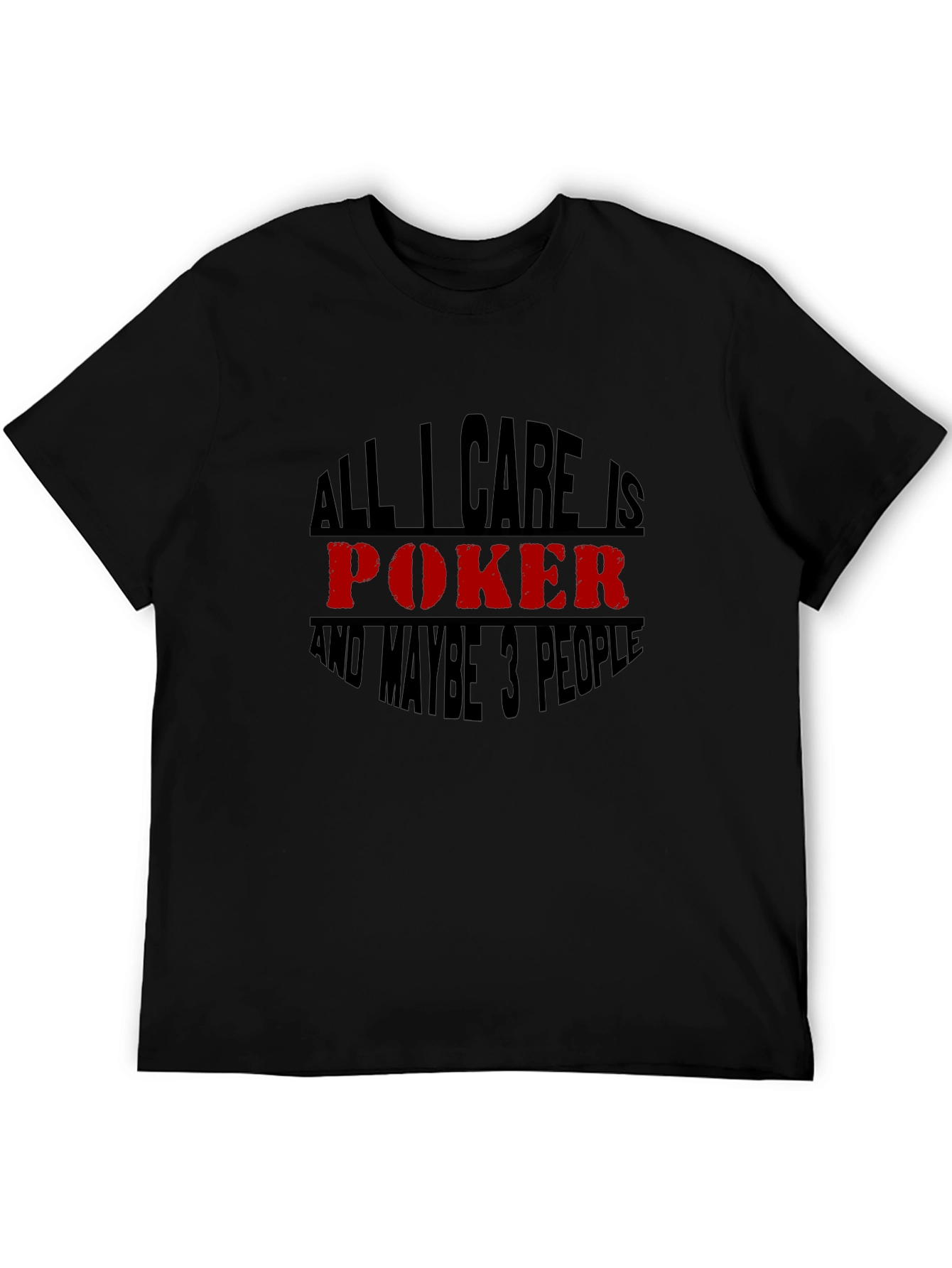 Black All I Care is Poker T-Shirt - Black view 5