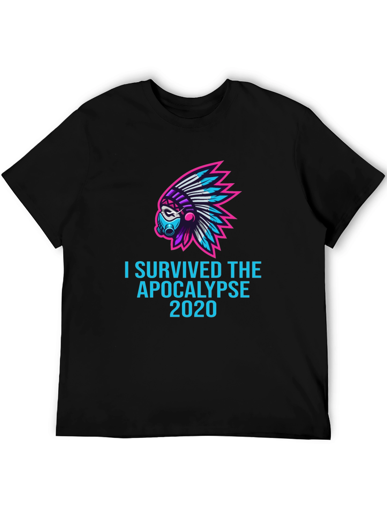 Black I Survived the Apocalypse 2020 T-Shirt view 5
