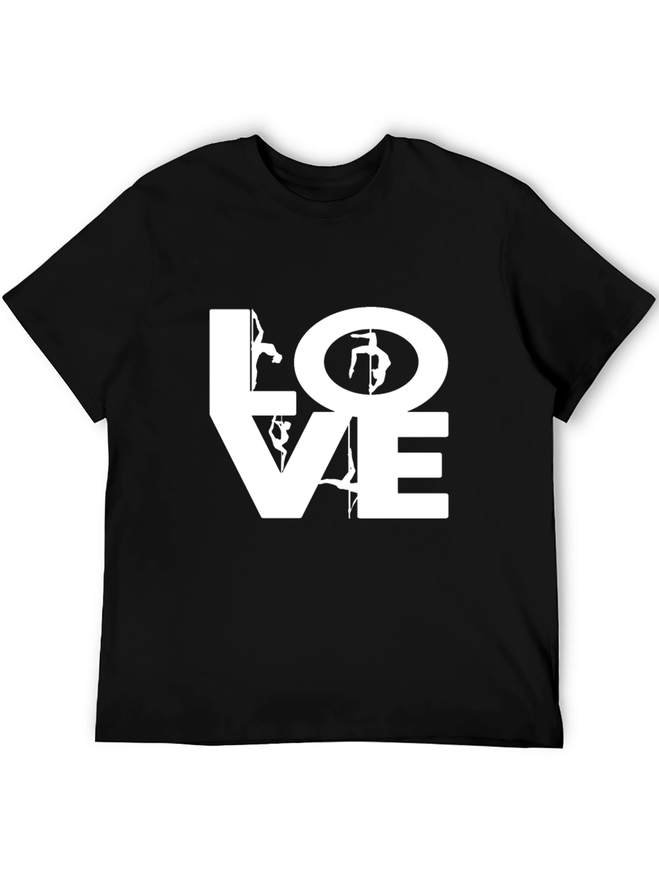 Black Pole Dancing LOVE Graphic Tee - Unisex Black T-Shirt view 5