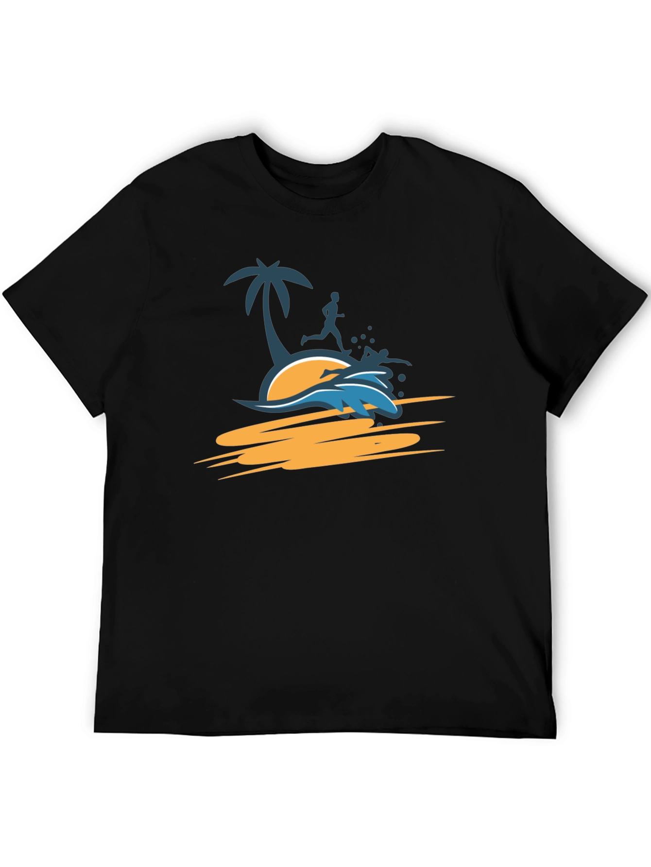 Black Tropical Beach Run T-Shirt - Black view 5