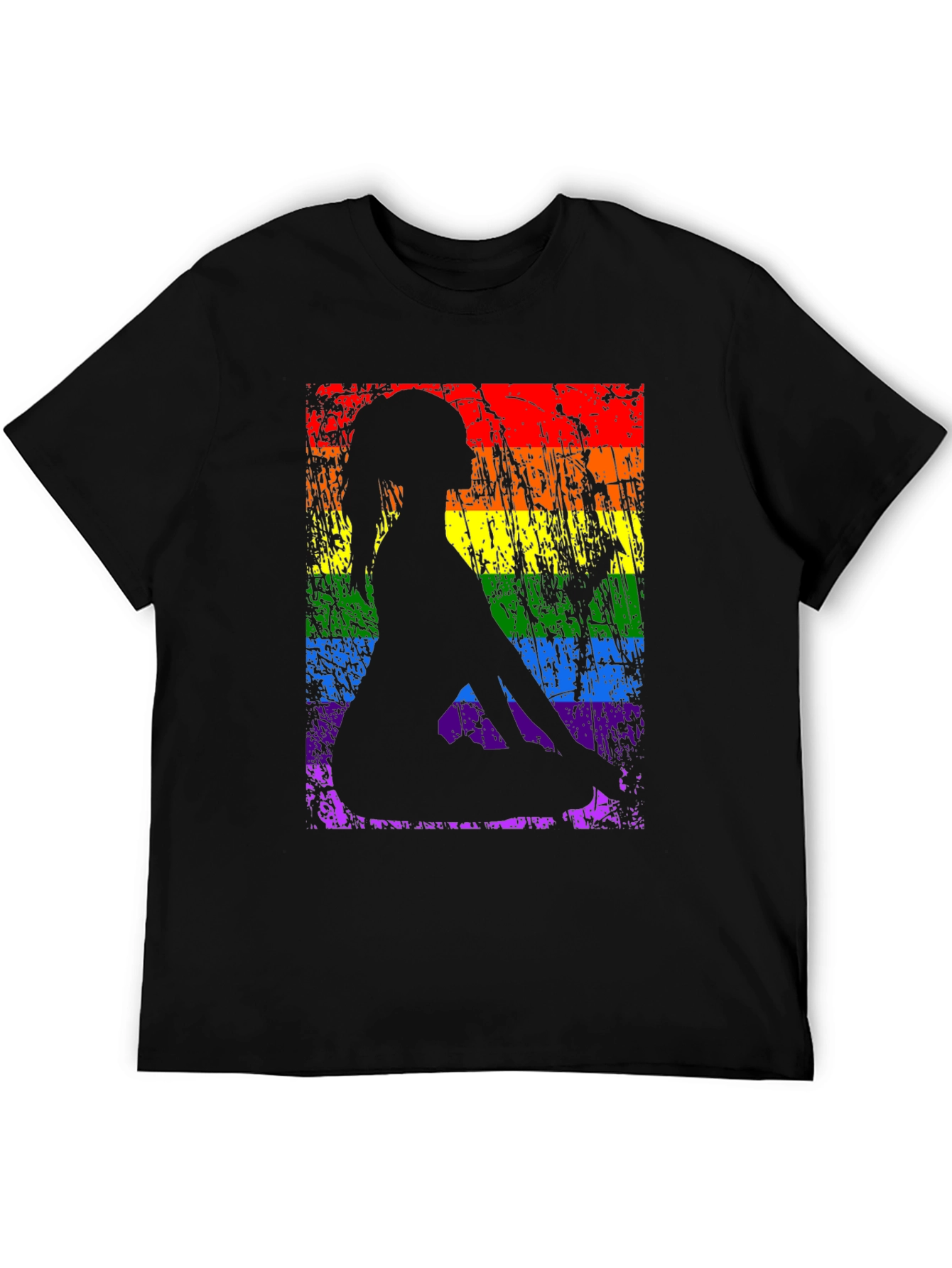 Black Yoga Pose LGBTQ Pride T-Shirt view 5