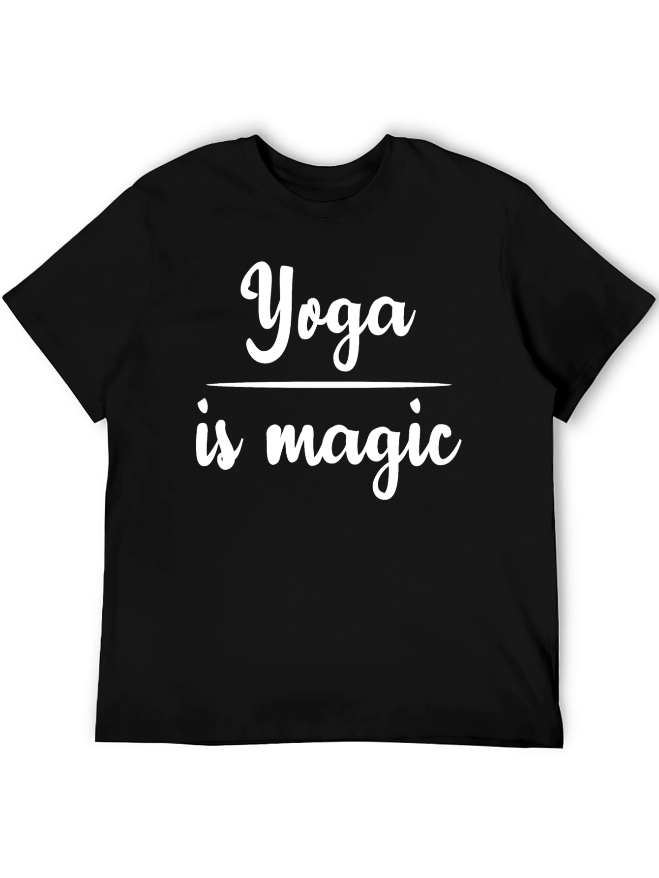 Black Yoga is Magic Graphic Tee - Black Cotton Blend view 5