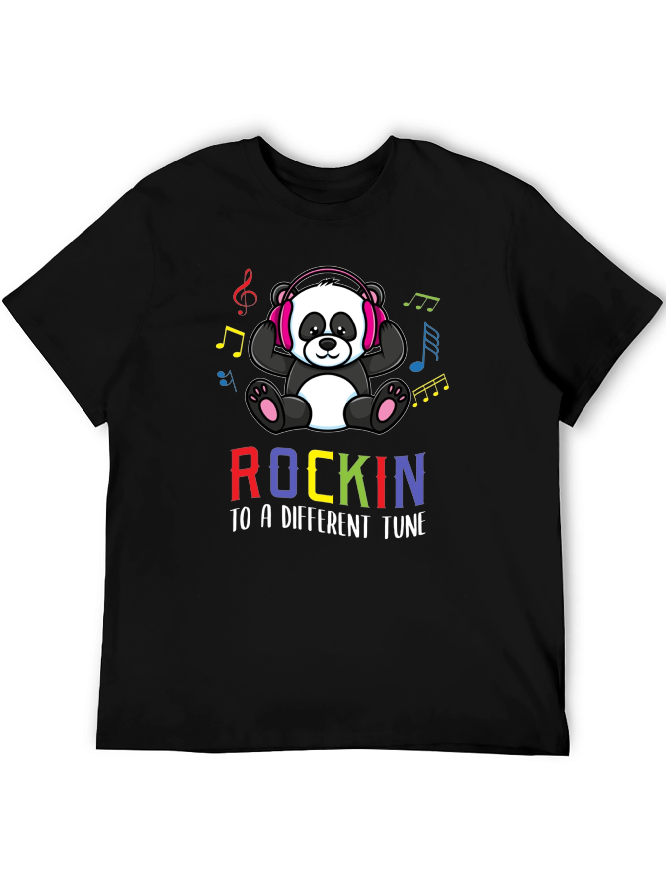 Black Rockin' Panda Music T-Shirt view 5