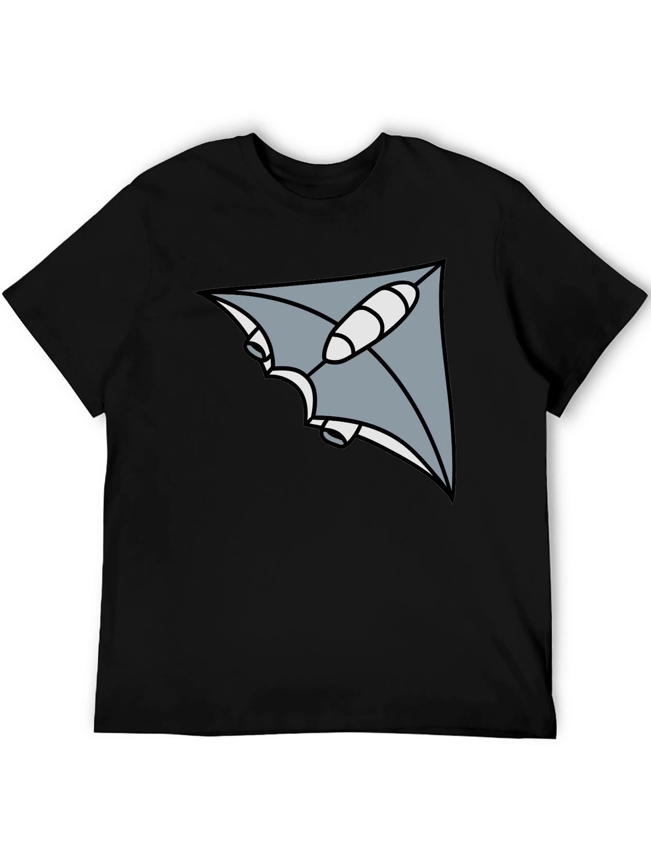 Black Geometric Ray Black T-Shirt view 5