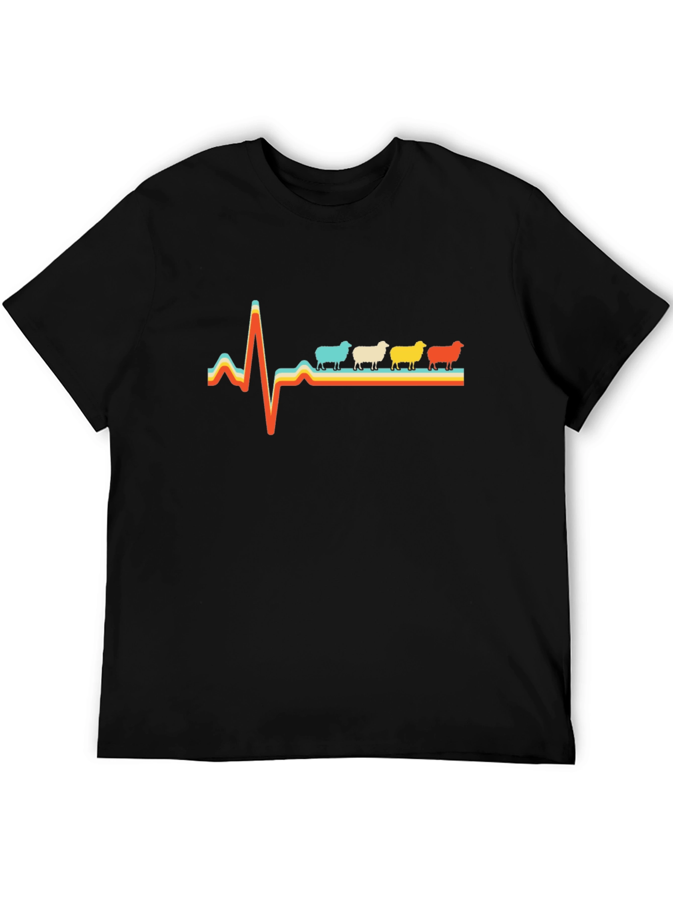 Black Sheep Heartbeat T-Shirt - Quirky Graphic Tee view 5