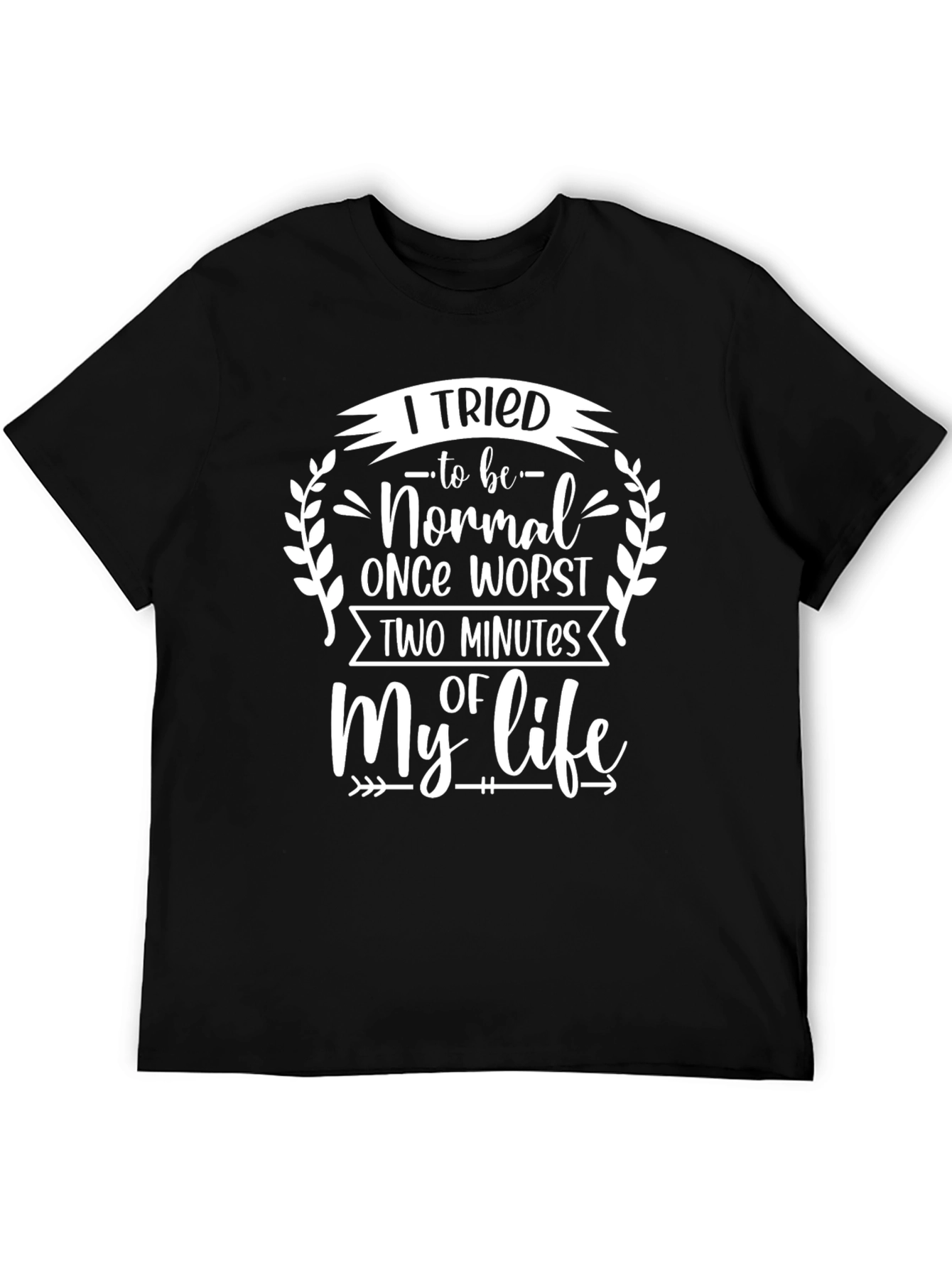 Black Funny "Normal" Graphic Tee view 5