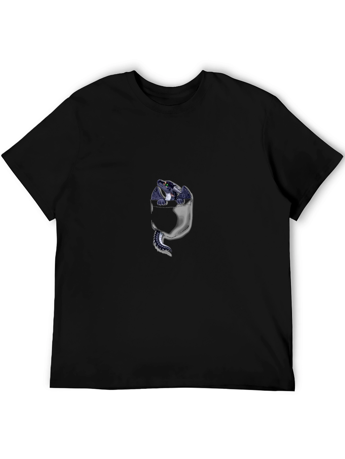 Black Dragon Pocket Graphic T-Shirt - Black view 5