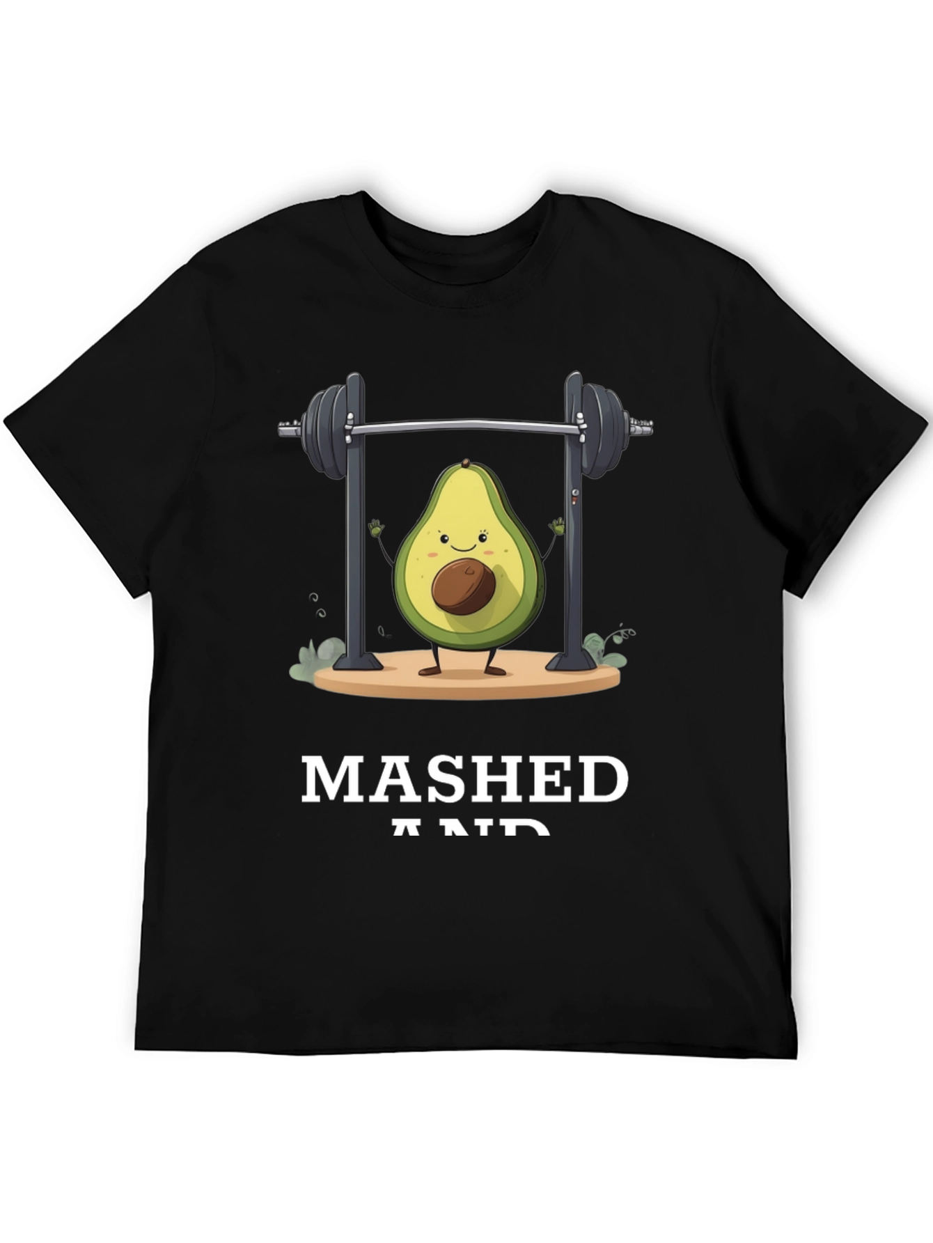 Black Mashed and Ripped Avocado Gym T-Shirt view 5
