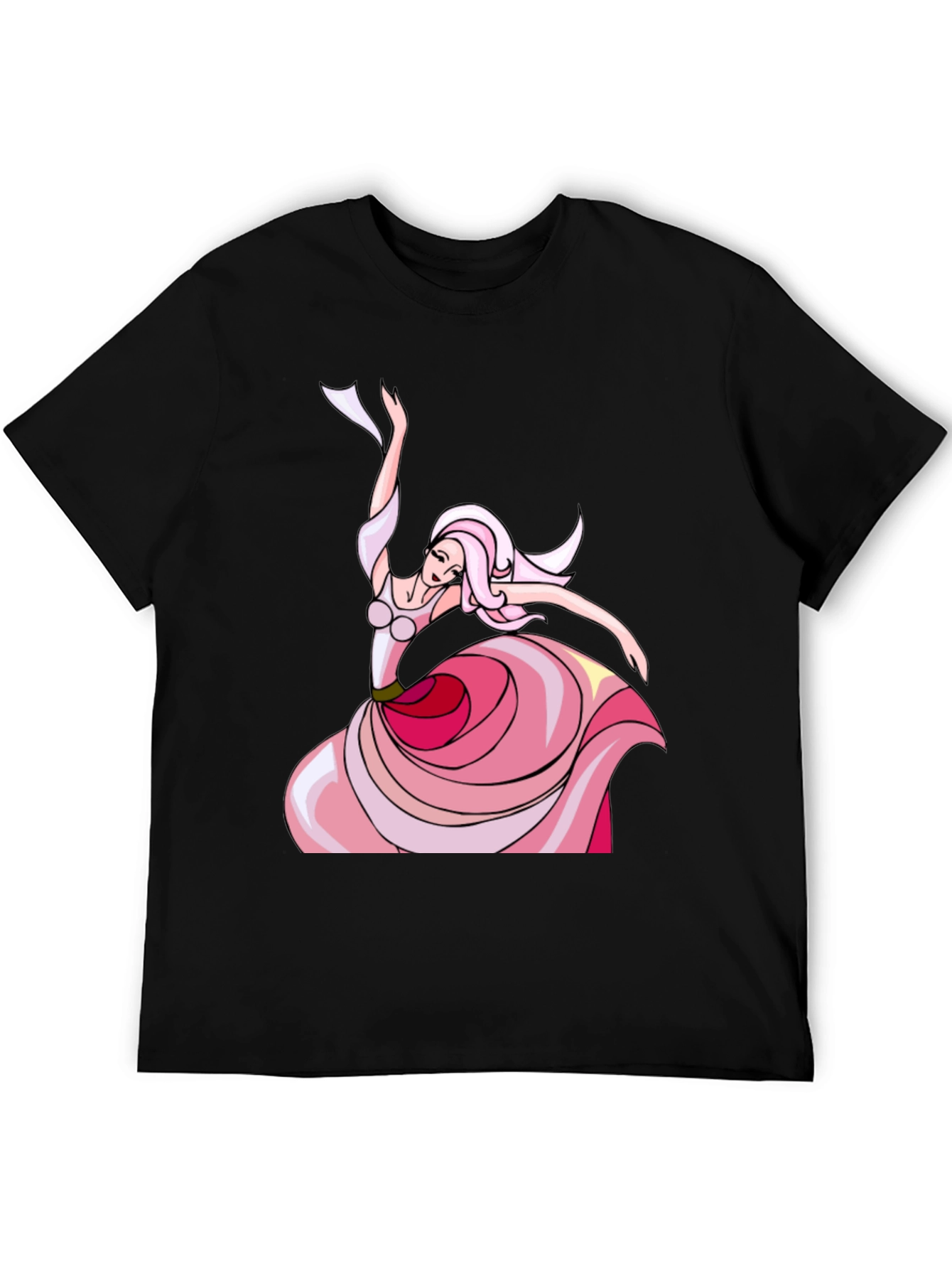 Black Dancing Lady T-Shirt - Black view 5