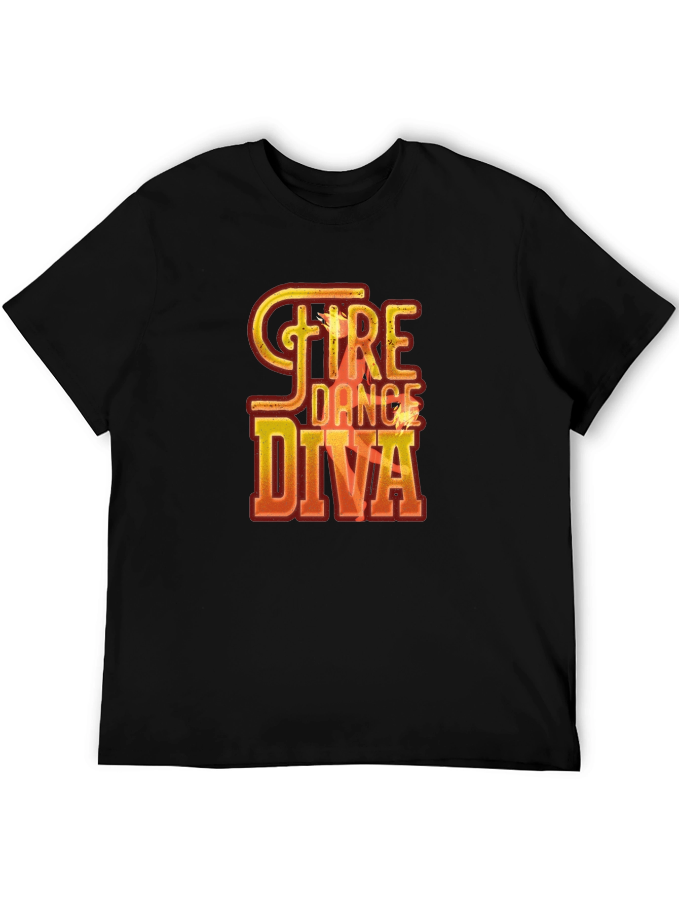 Black Fire Dance Diva Graphic Tee - Unique Design view 5