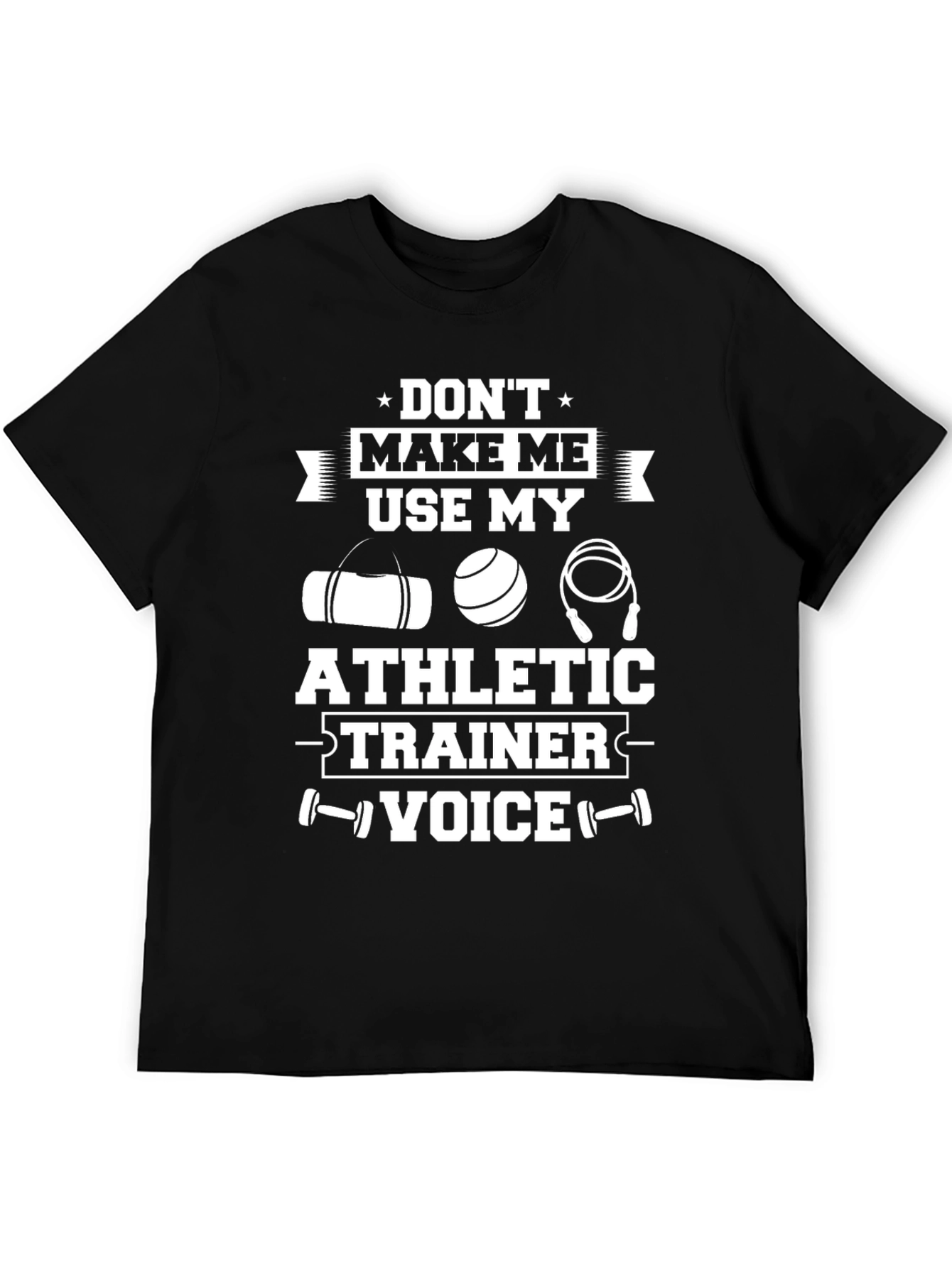 Black Athletic Trainer Voice T-Shirt - Funny Workout Tee view 5