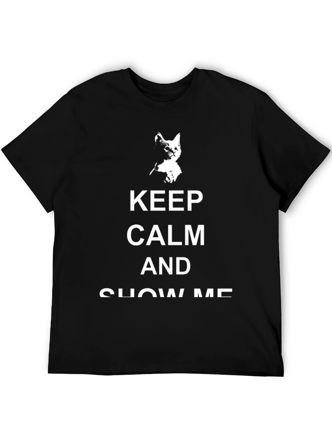 Black Keep Calm Kitten T-Shirt - Black view 5