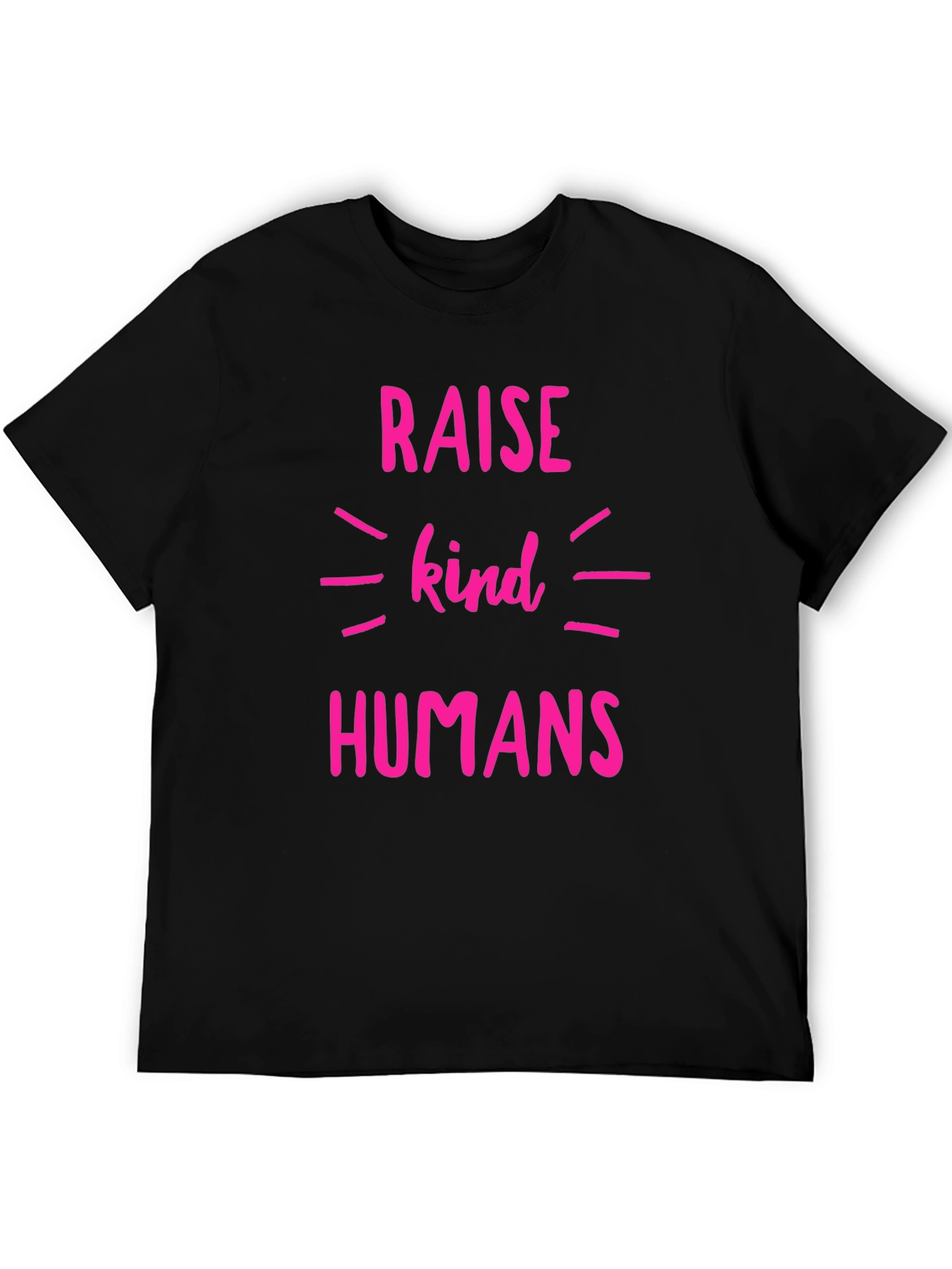 Black Raise Kind Humans T-Shirt - Black Crew Neck Tee view 5