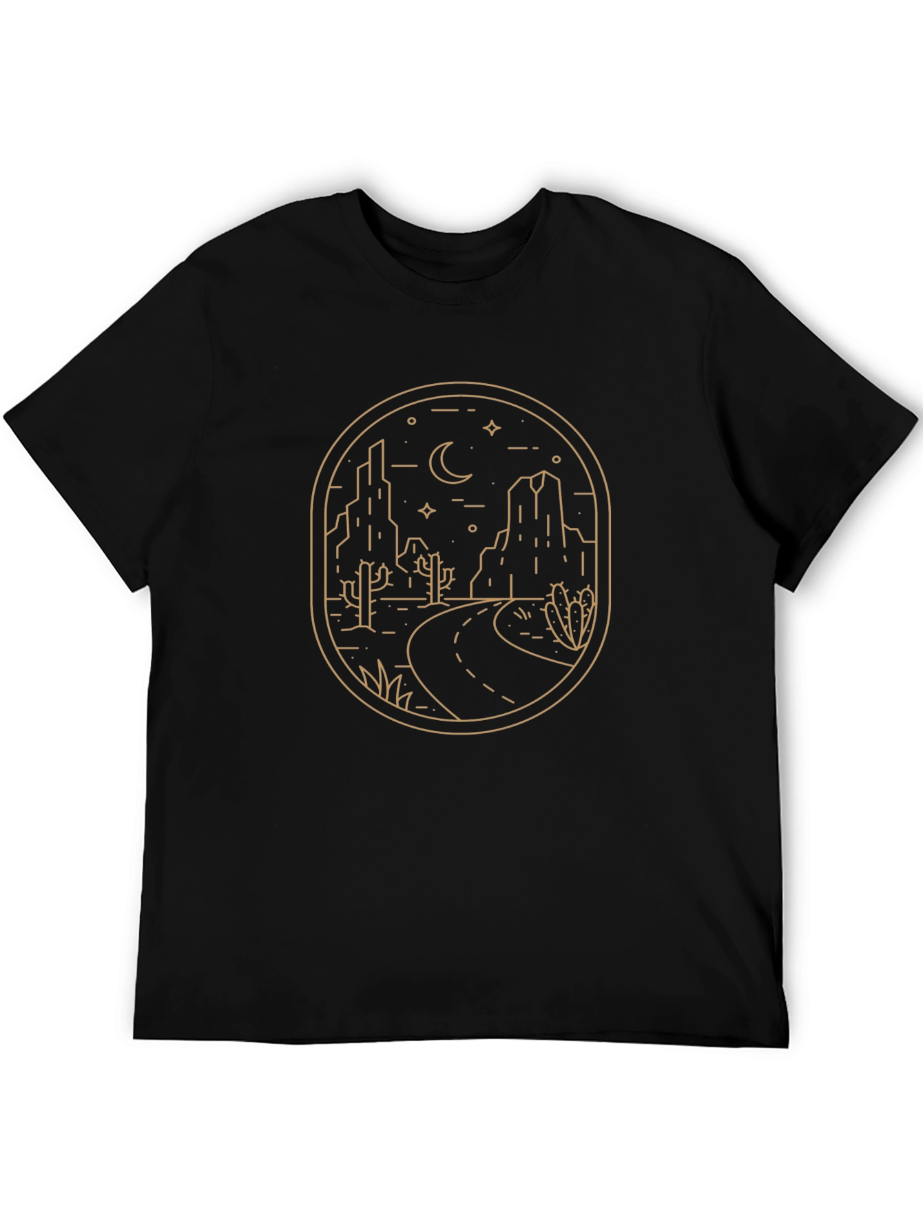 Black Desert Road Trip Graphic Tee - Black Casual T-Shirt view 5