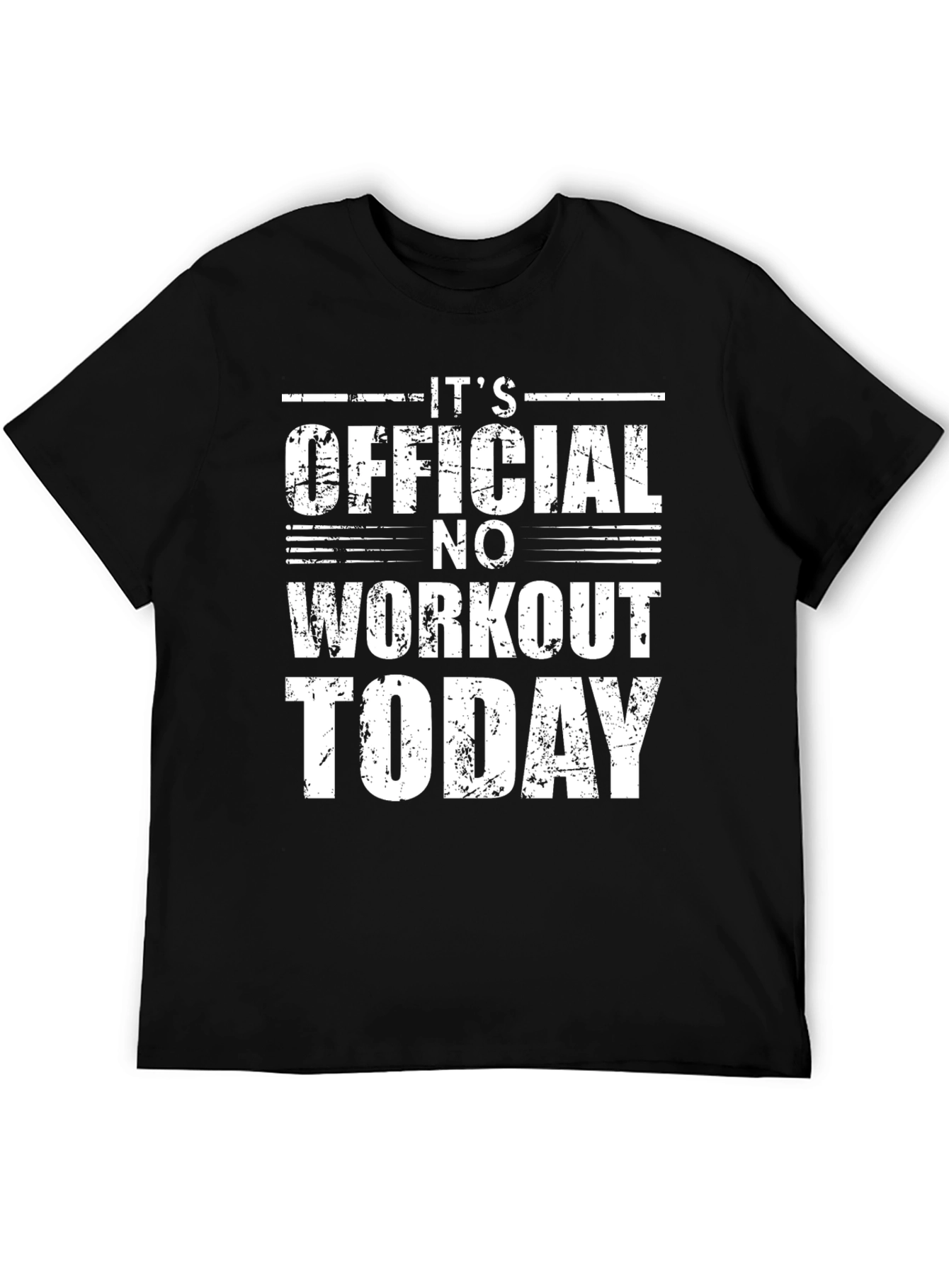 Black Funny No Workout Today Graphic T-Shirt view 5