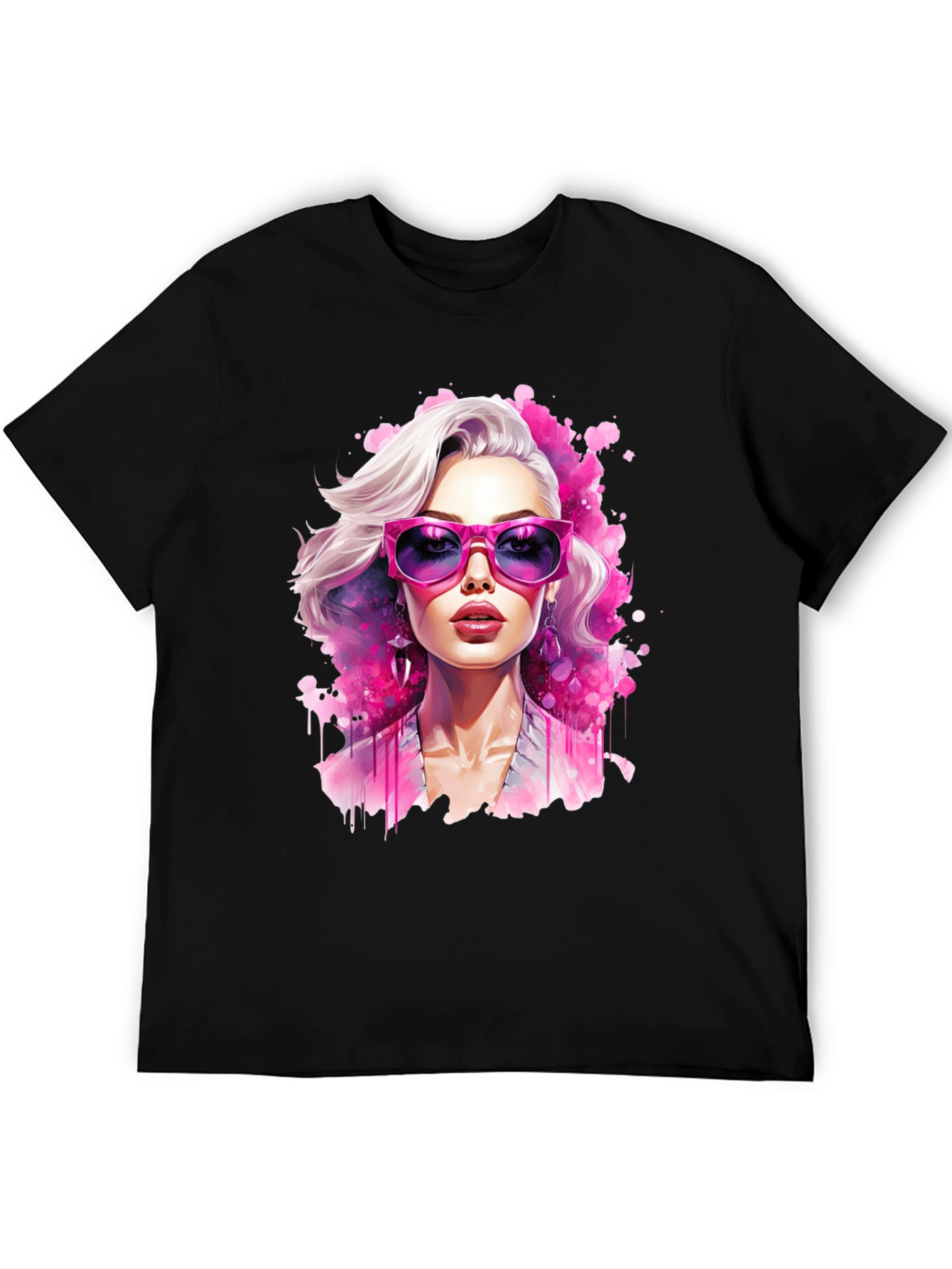 Black Stylish Woman Graphic Tee view 5