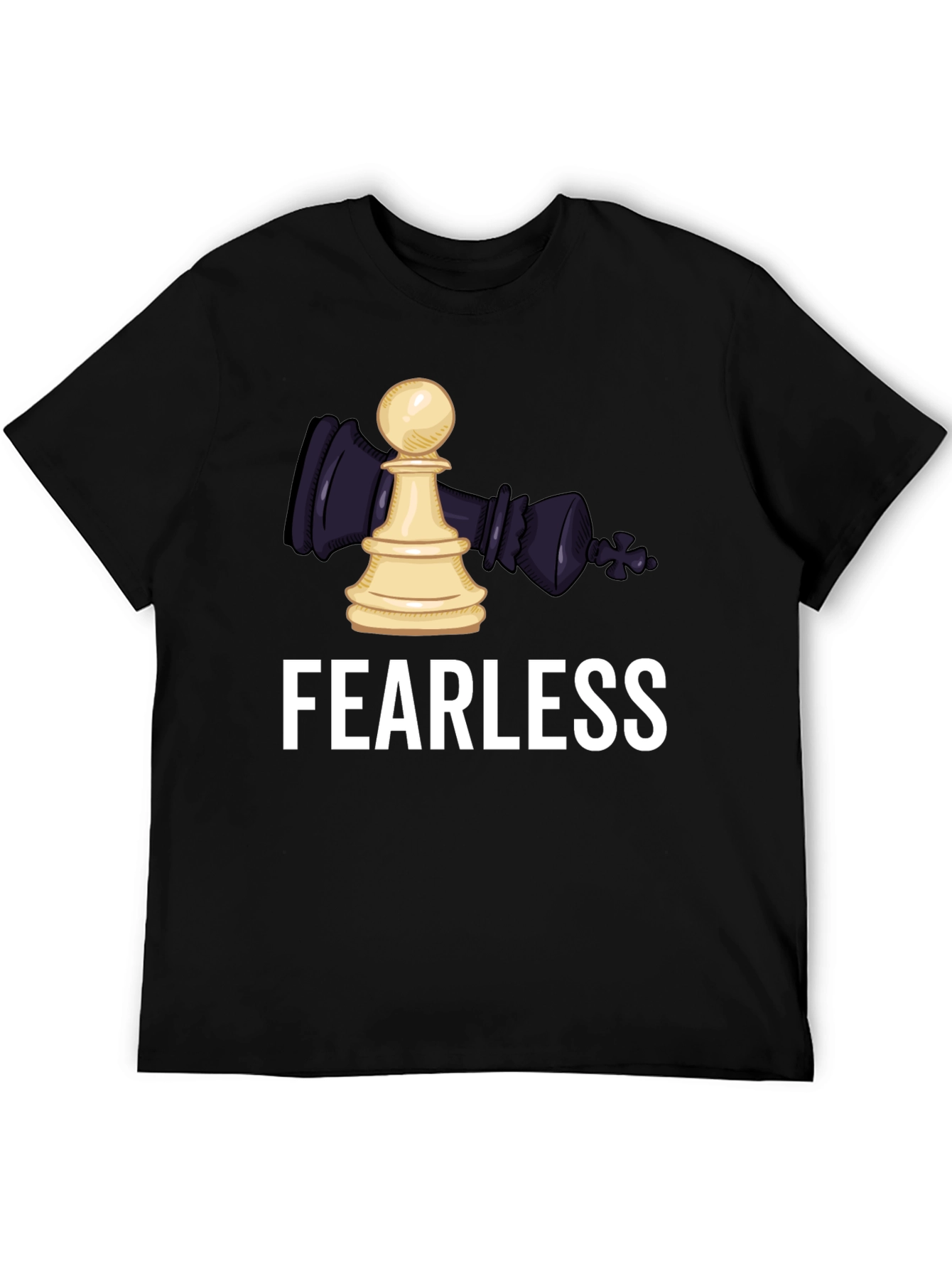 Black Fearless Chess Graphic T-Shirt view 5