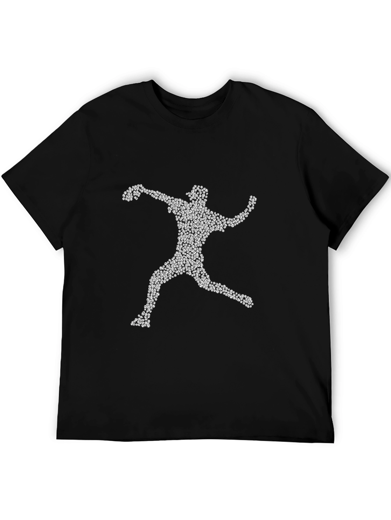 Black Baseball Pitcher T-Shirt - Unique Silhouette Graphic Tee view 5