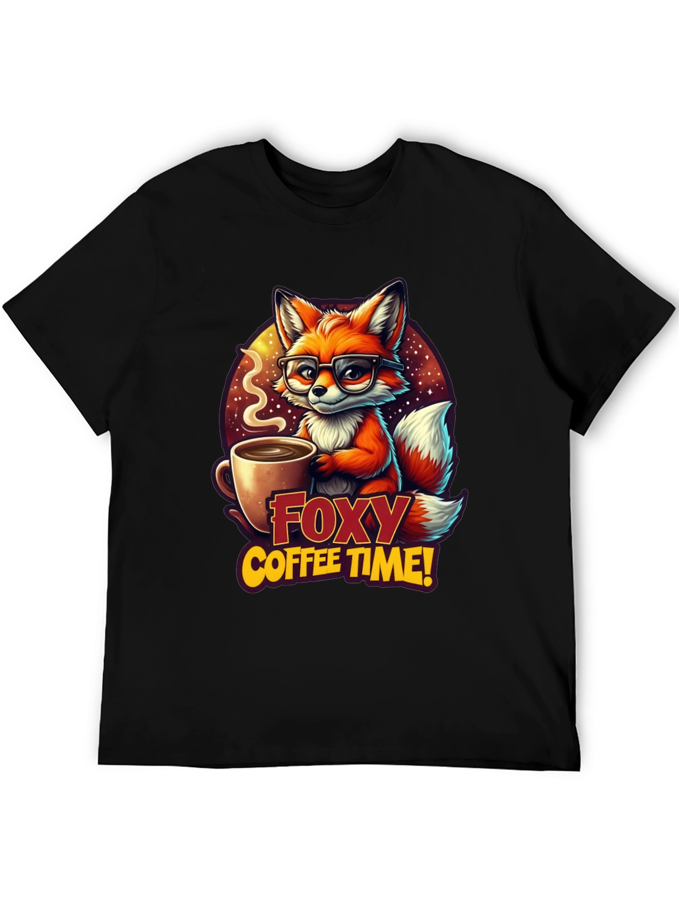 Black Foxy Coffee Time Graphic T-Shirt view 5