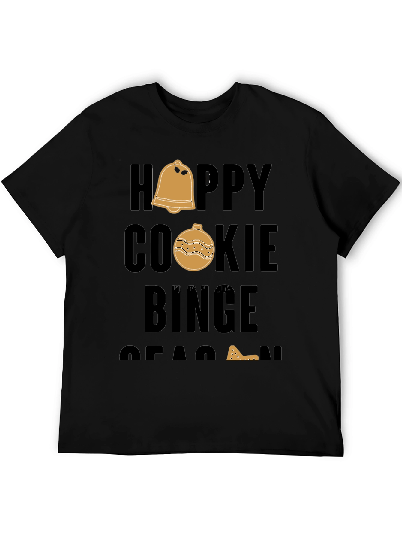 Black Happy Cookie Binge Season Black T-Shirt view 5