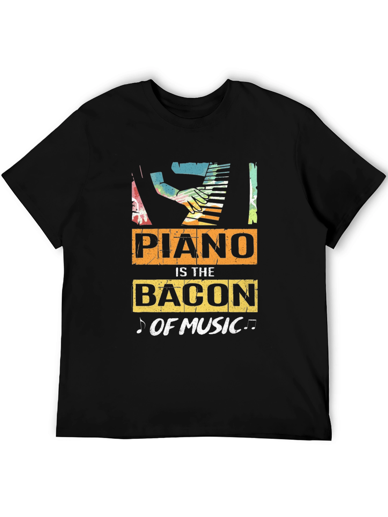 Black Piano is the Bacon of Music T-Shirt view 5