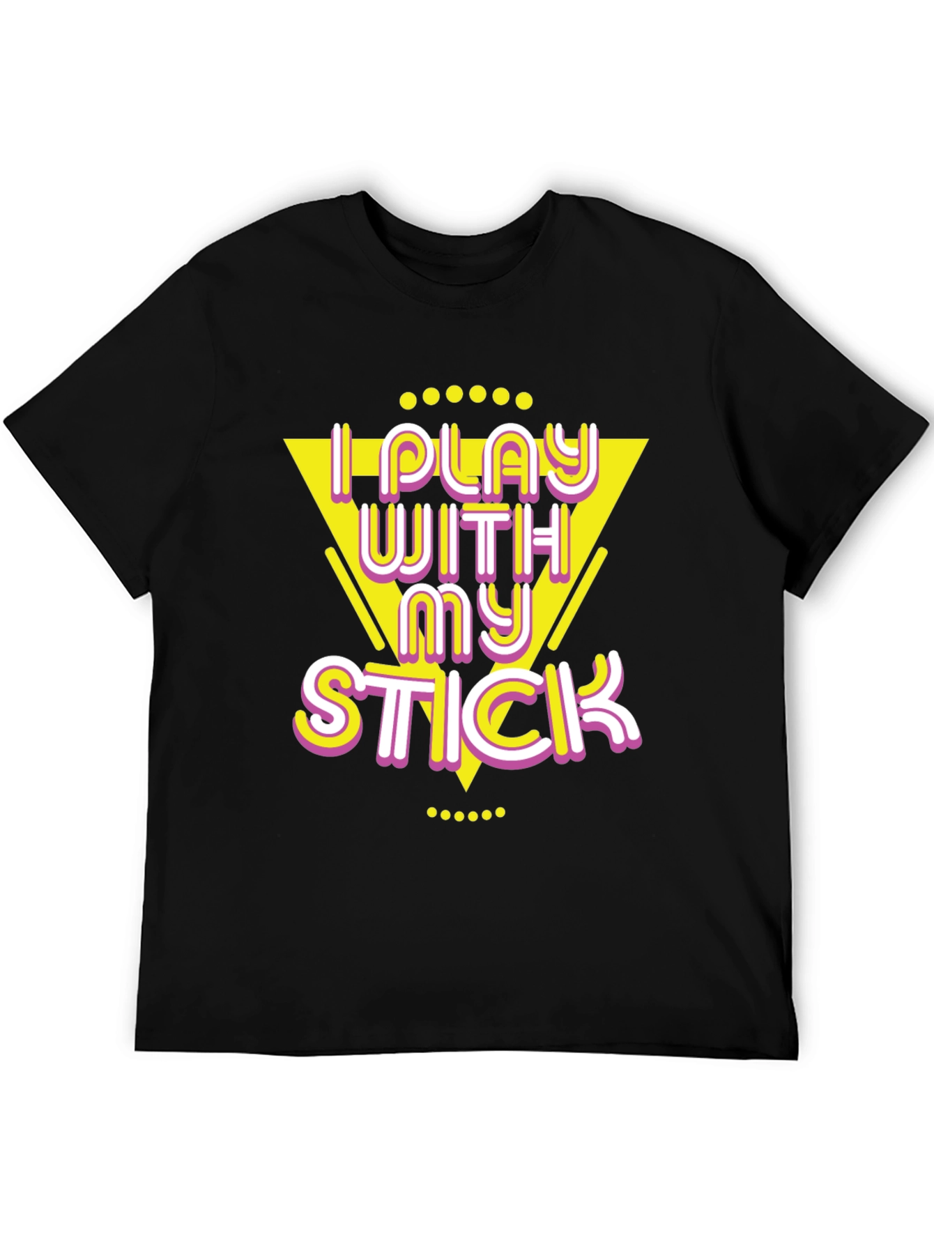Black I Play With My Stick Graphic Tee view 5