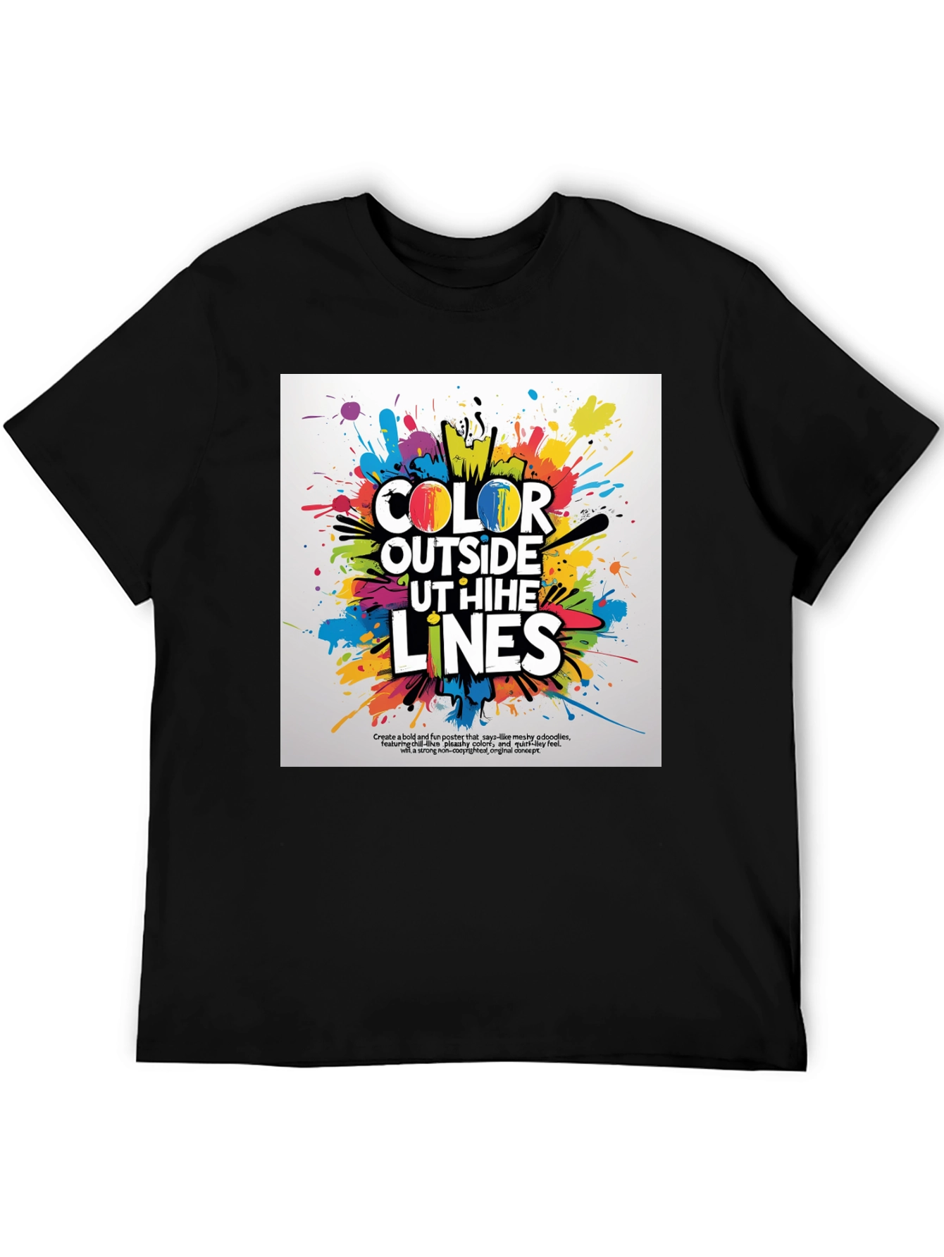 Black Color Outside the Lines Graphic Tee view 5