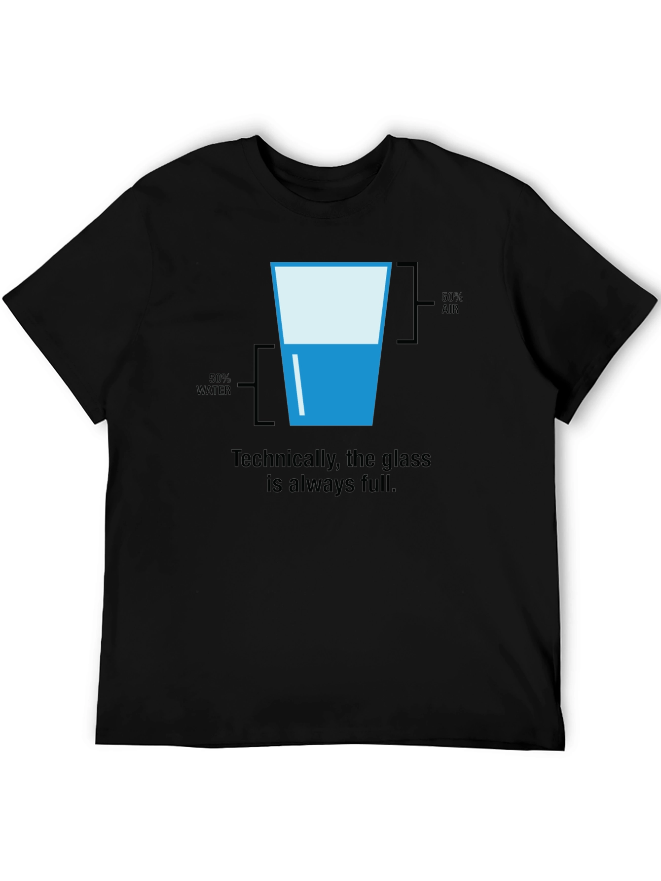 Black Technically Full Glass T-Shirt - Half Water Half Air view 5