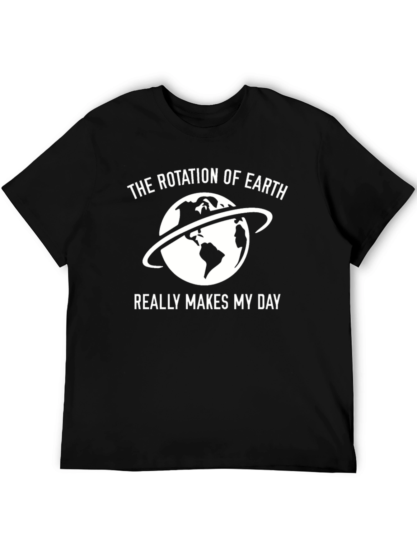 Black Earth Rotation T-Shirt - Makes My Day Black Tee view 5