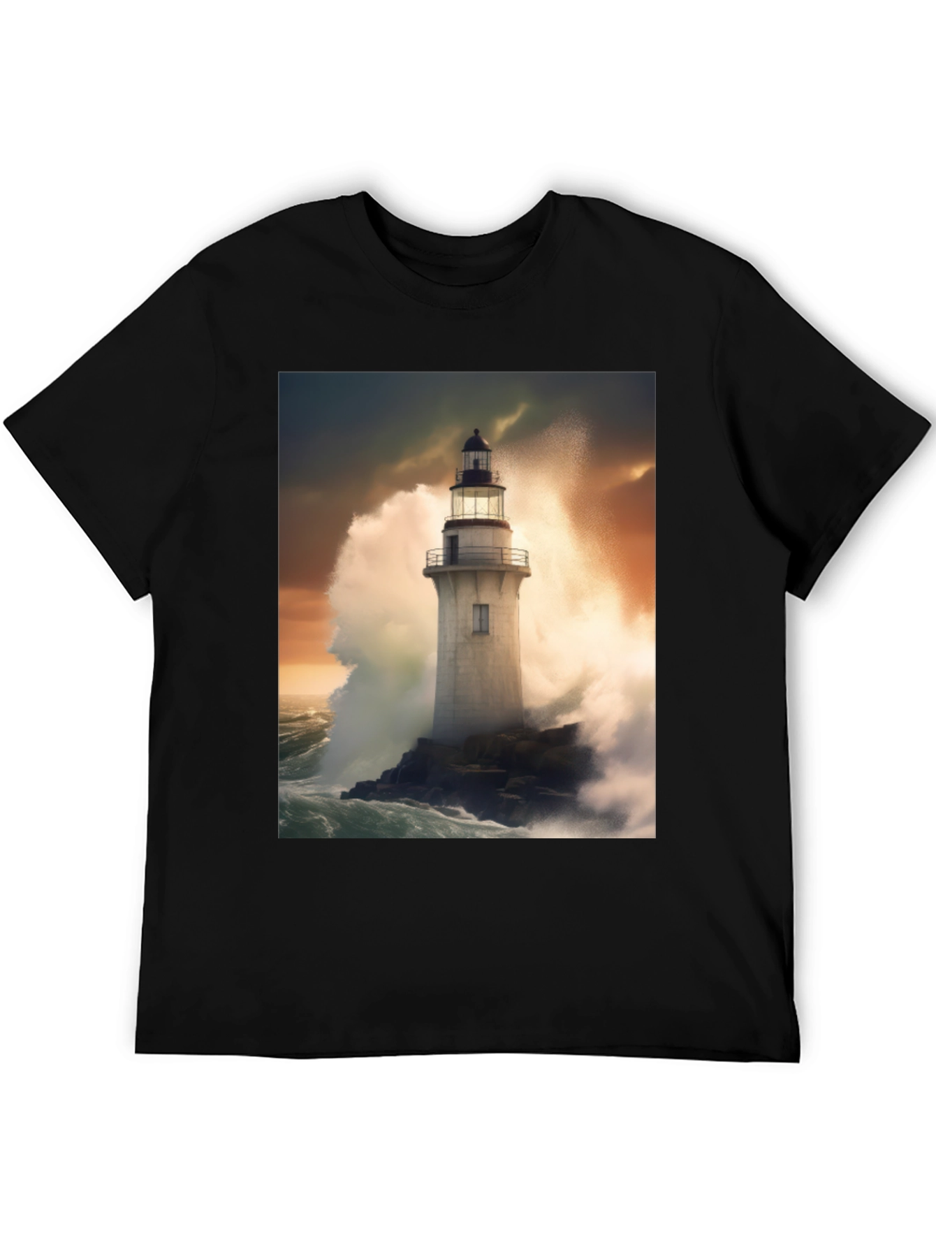 Lighthouse Storm Tee - Coastal Graphic T-Shirt - 5