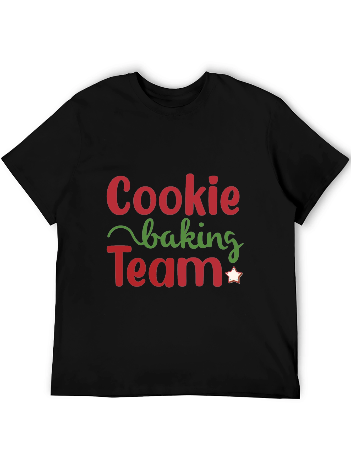 Black Cookie Baking Team Holiday T-Shirt view 5