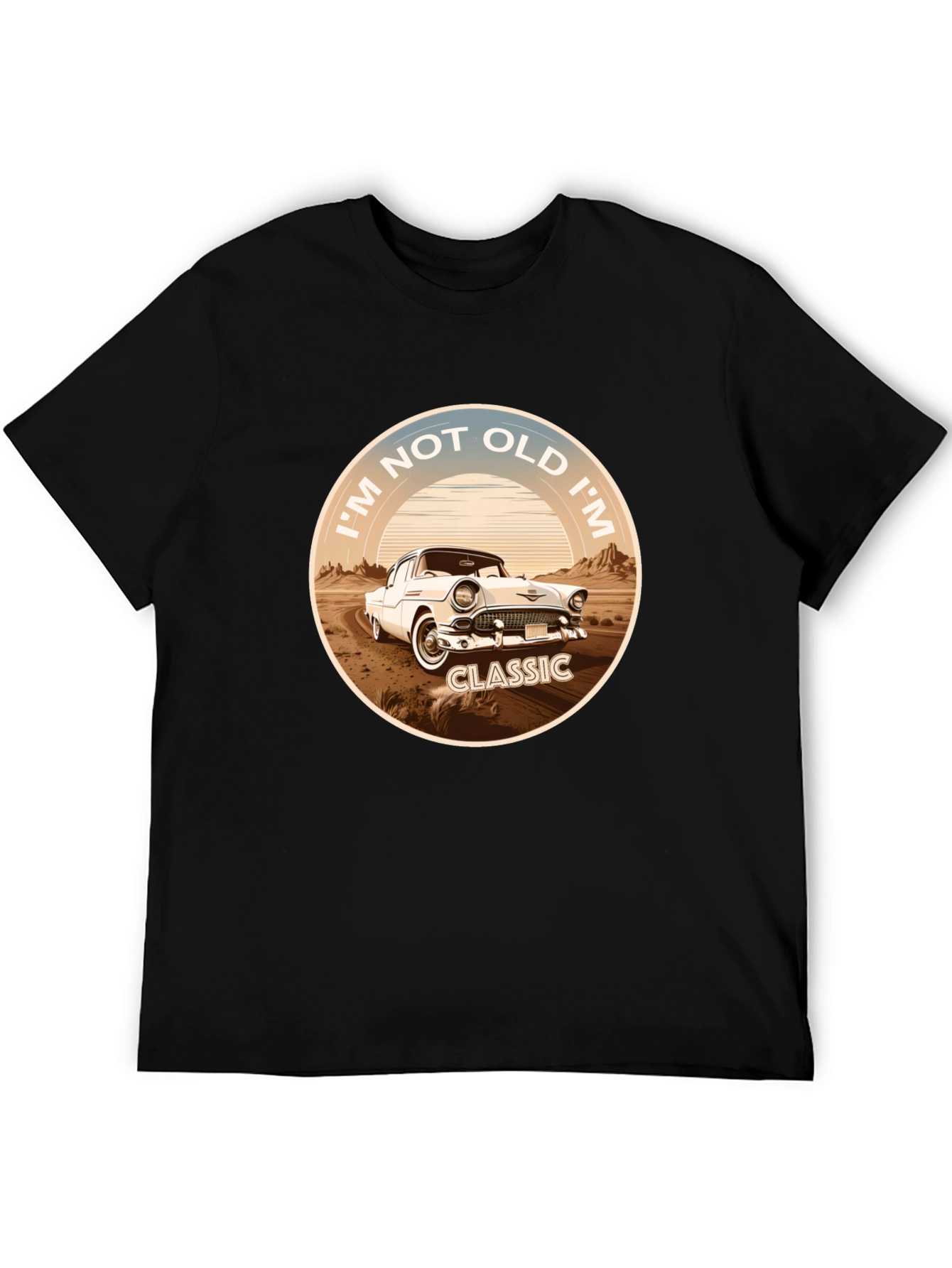Black Classic Car Graphic T-Shirt - I'm Not Old, I'm Classic view 5