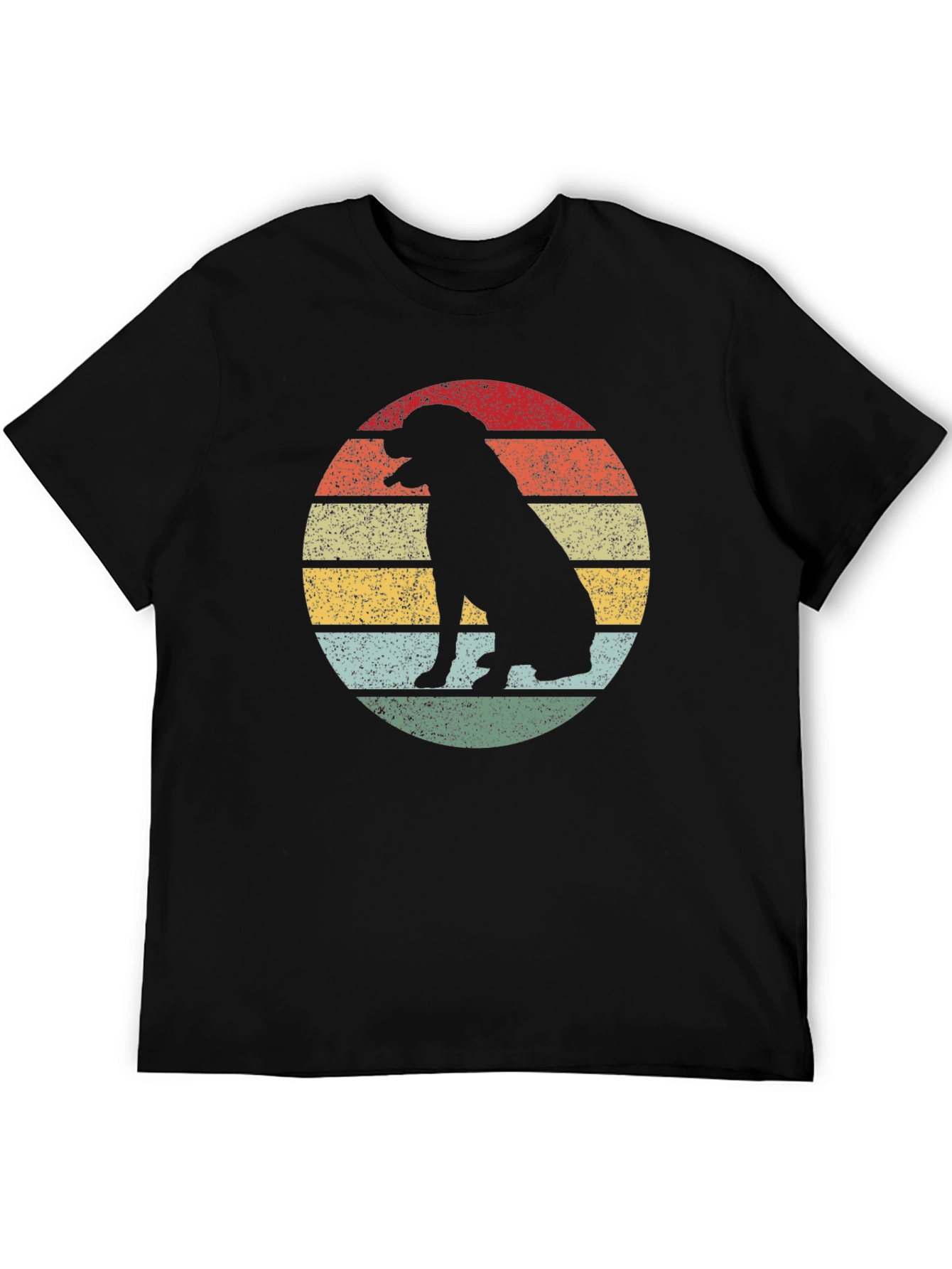Black Retro Dog Silhouette T-Shirt - Vintage Style Graphic Tee view 5