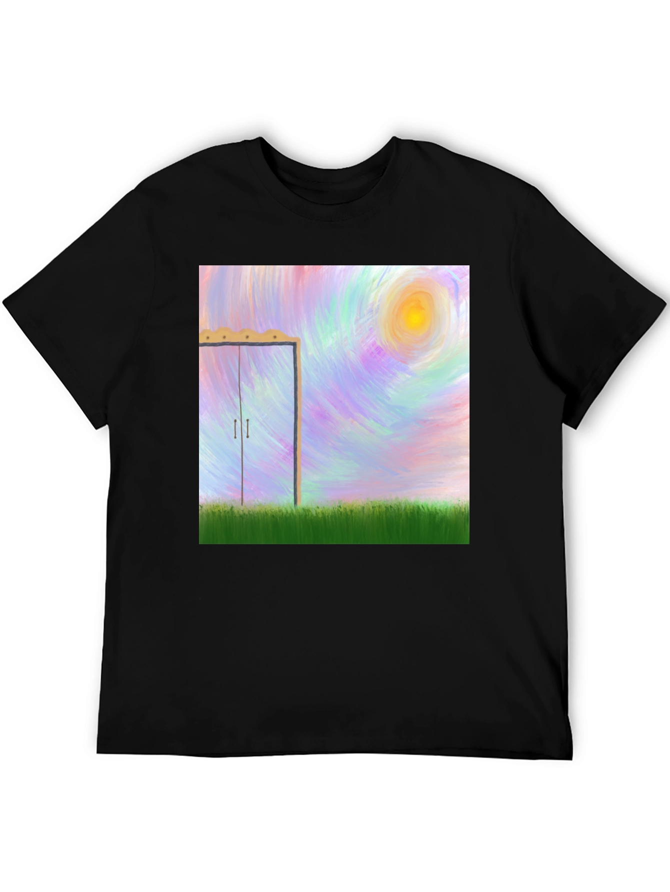 Black Colorful Painted Door Graphic Tee view 5