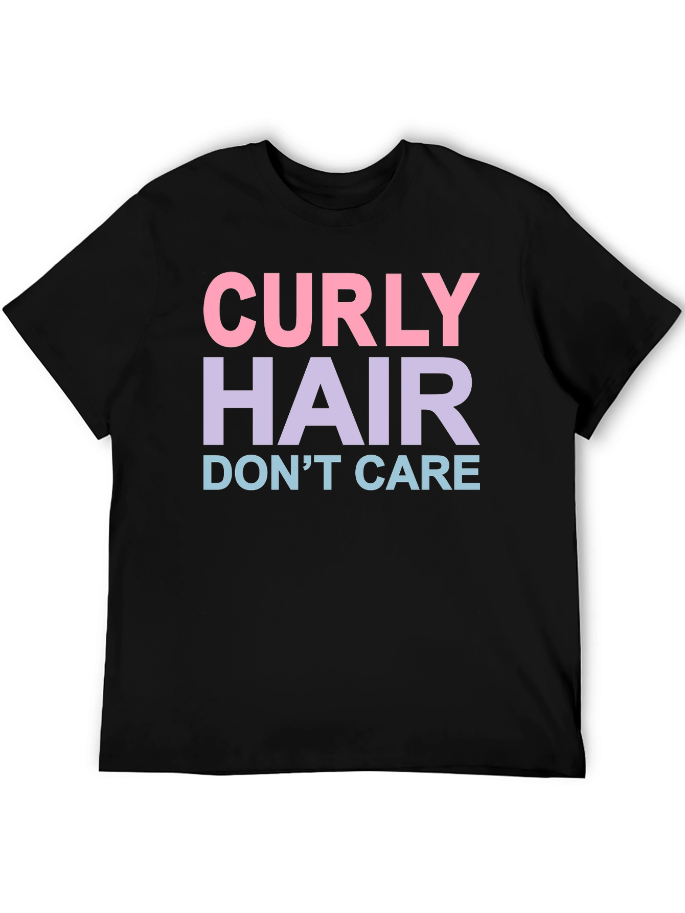 Black Curly Hair Don't Care Graphic T-Shirt view 5