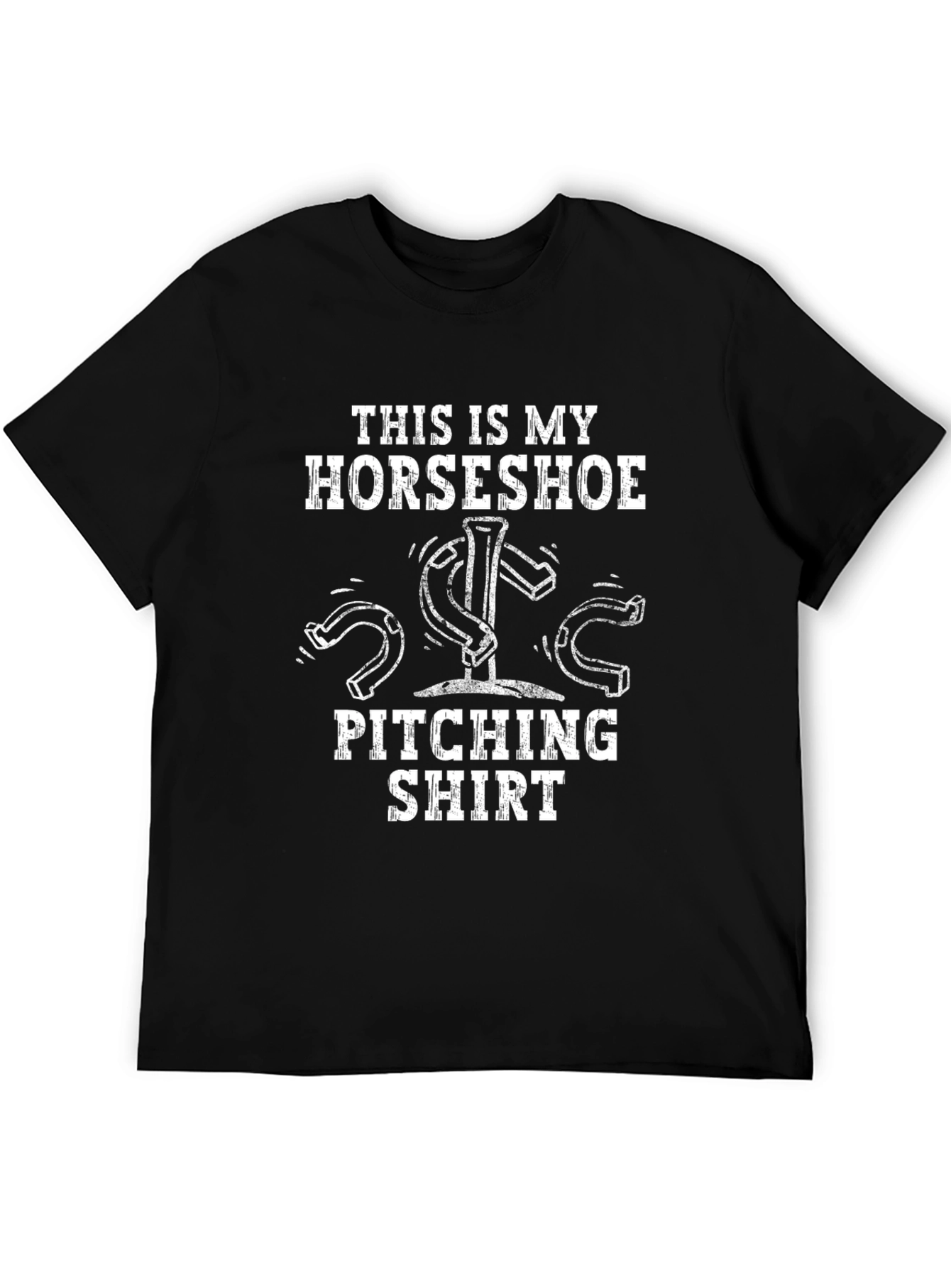 Black Horseshoe Pitching Shirt - Funny T-Shirt  view 5