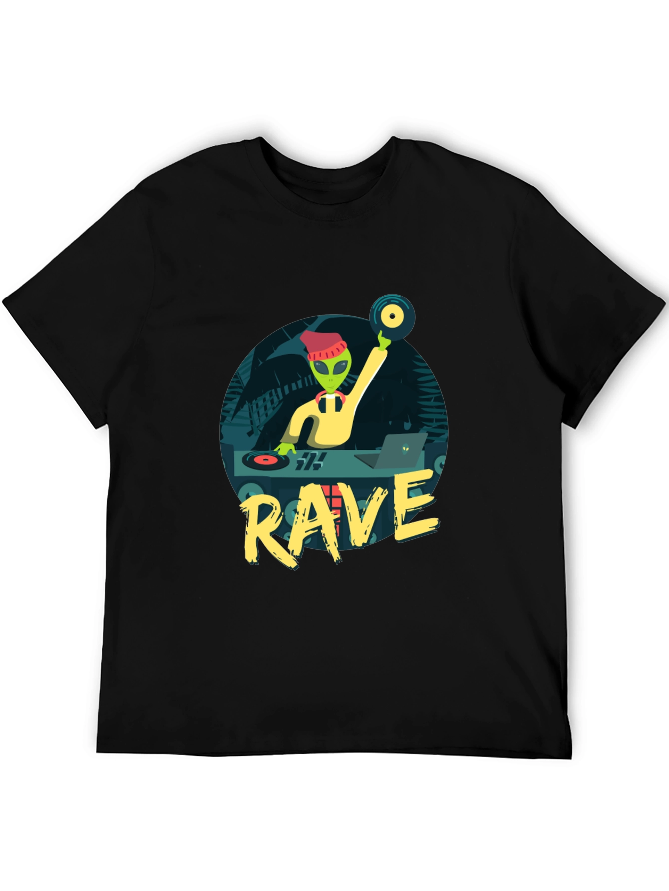 Black Alien DJ Rave T-Shirt view 5