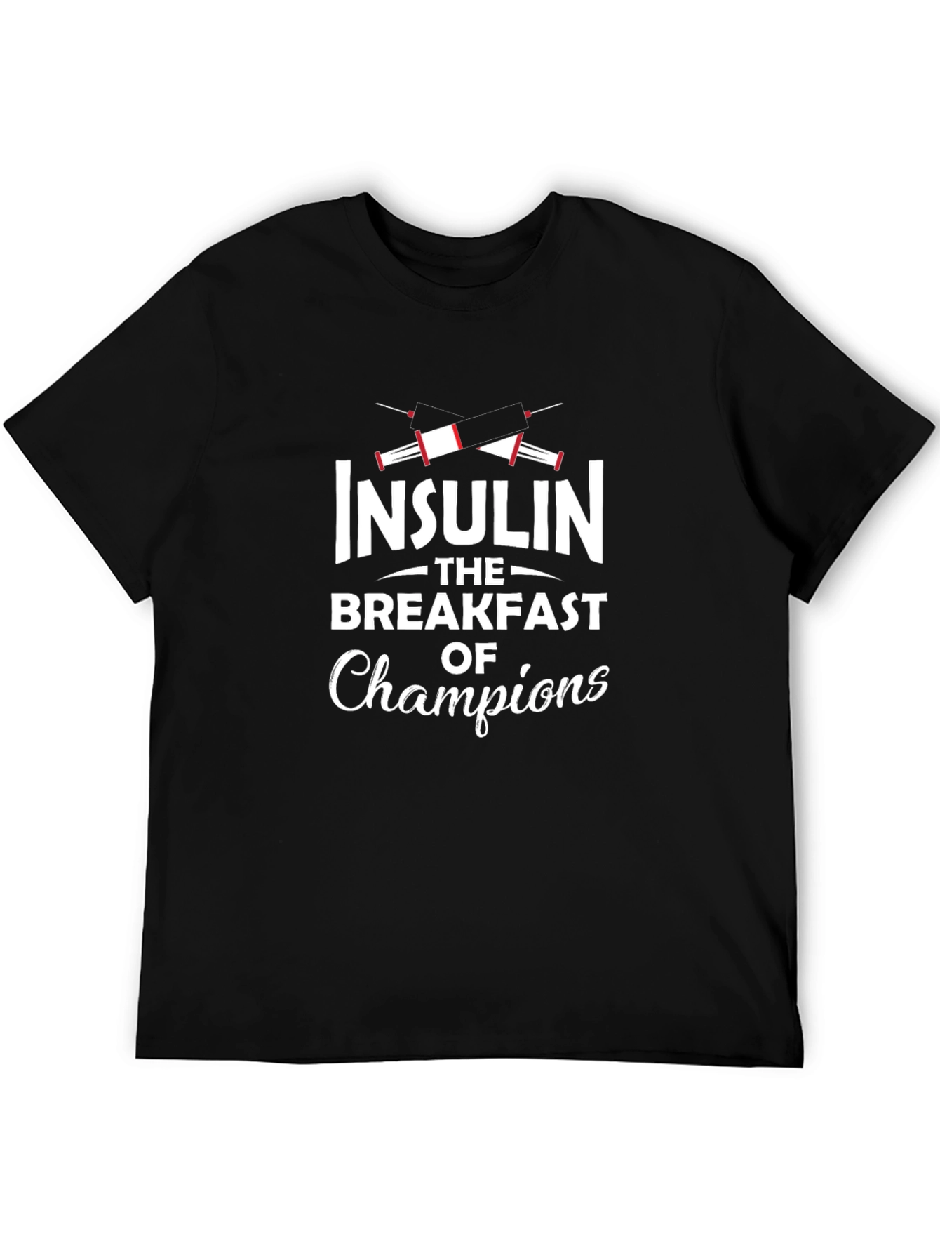Black Insulin Breakfast of Champions T-Shirt view 5