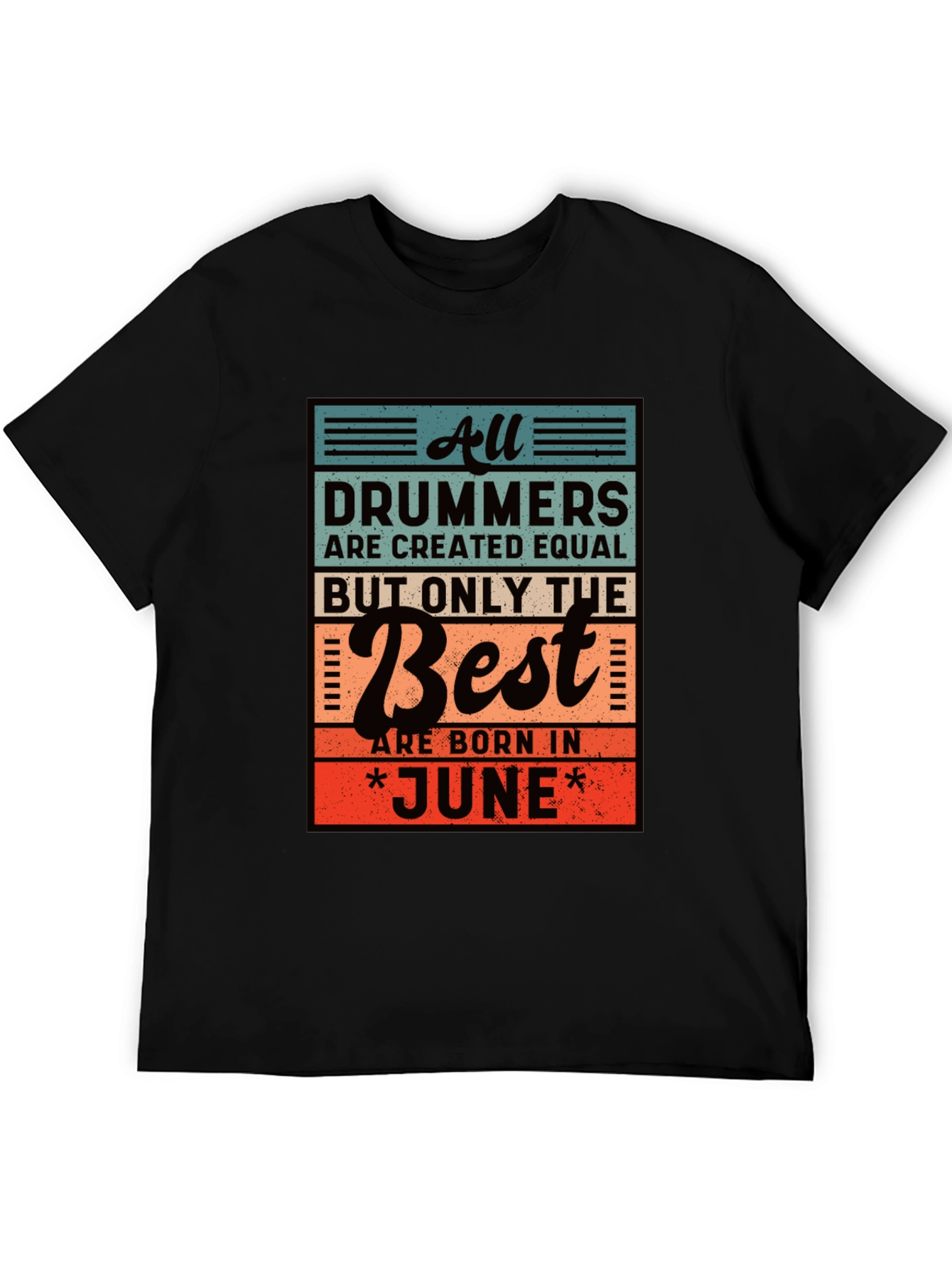 Black Drummers Born in June T-Shirt view 5